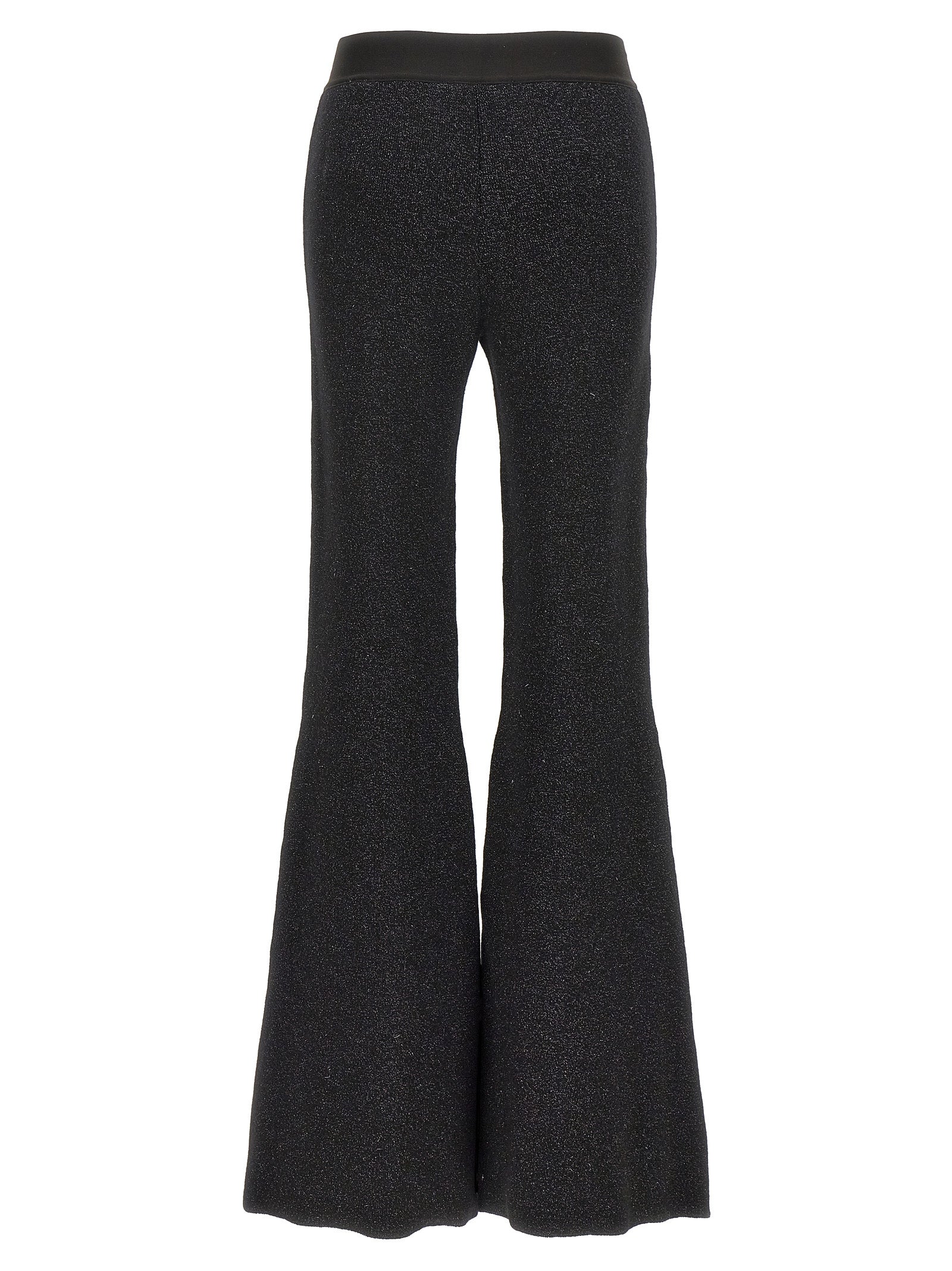 Palm Angels Black Viscose Flared Pants