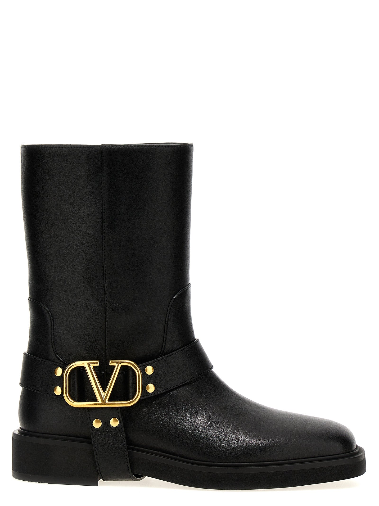 Valentino Garavani Black Calfskin Ankle Boots