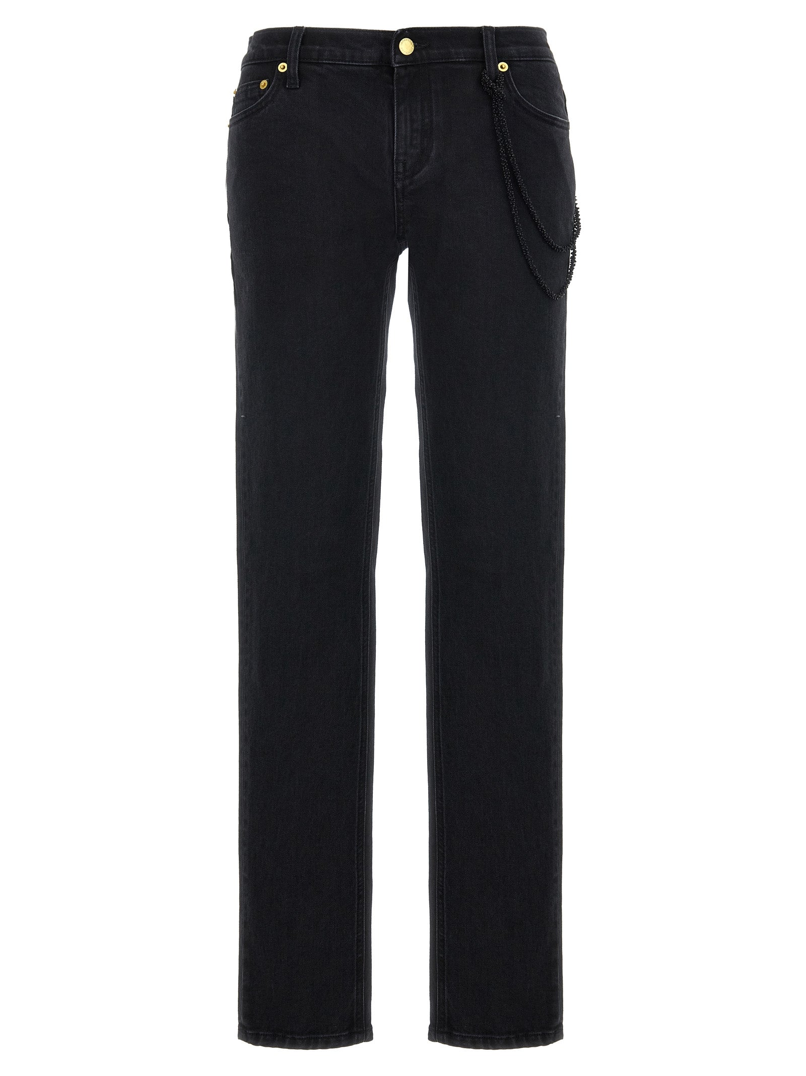 Darkpark Black Cotton Straight-Leg Jeans