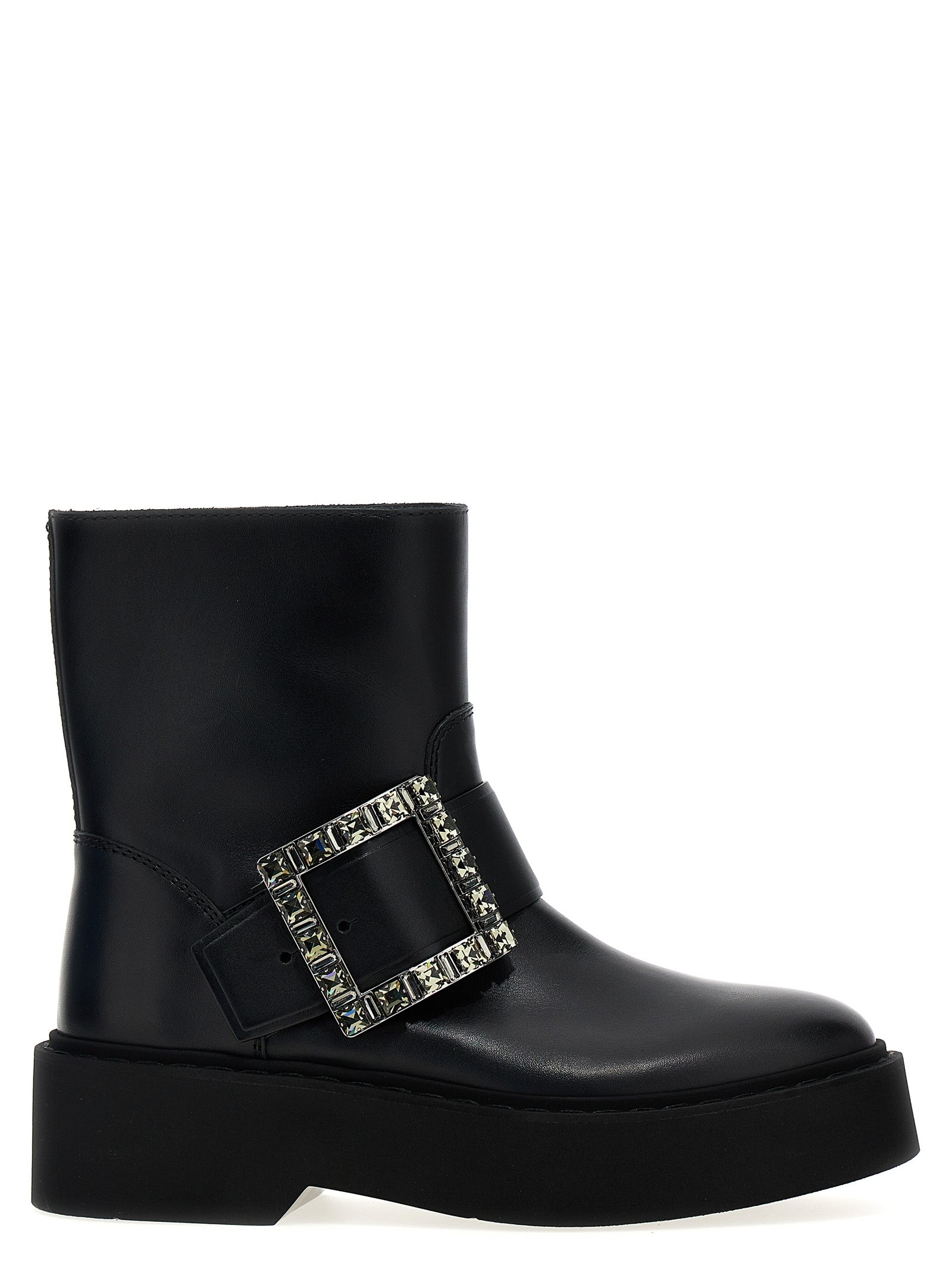 Roger Vivier Black Calfskin Ankle Boots