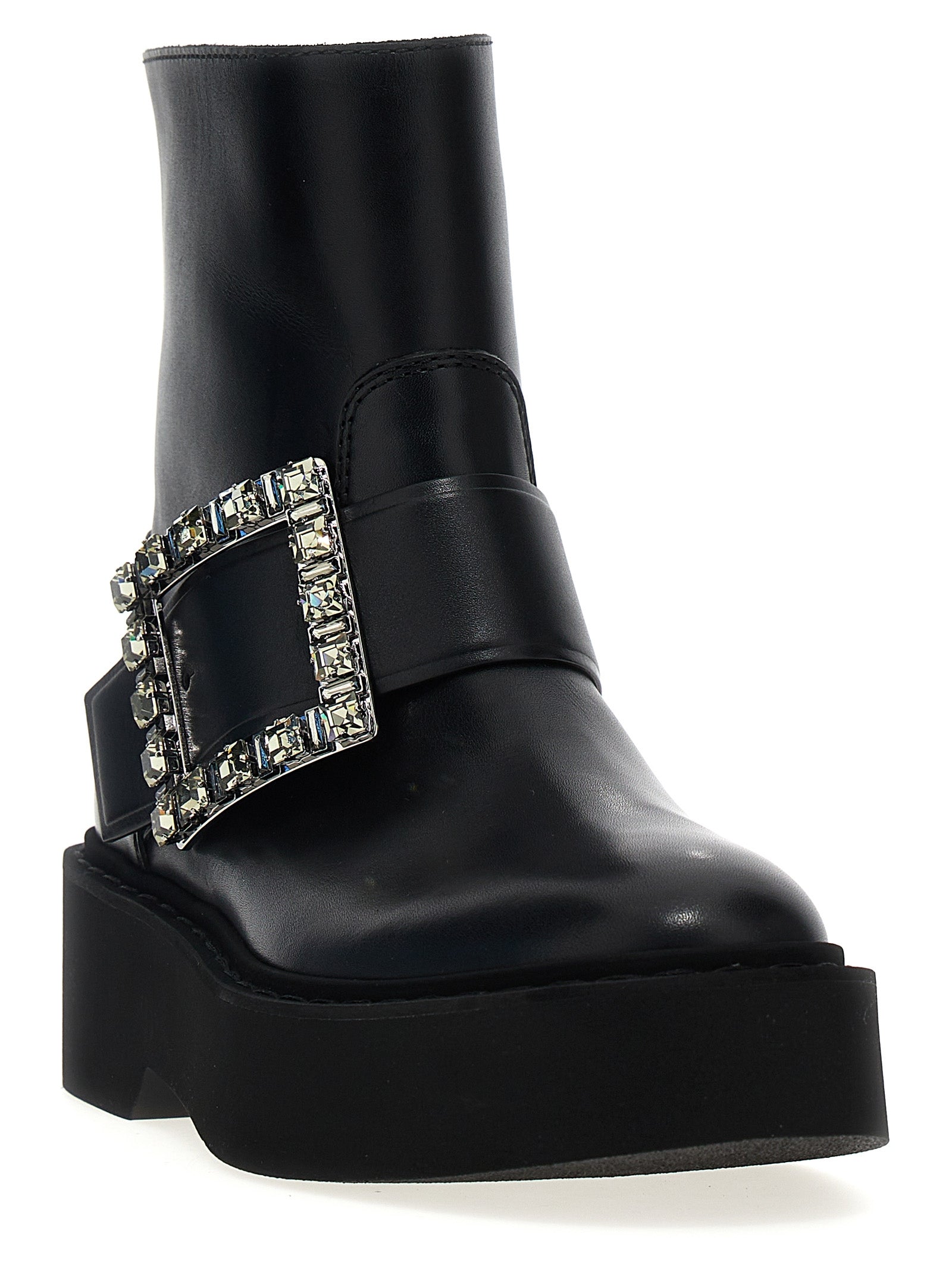 Roger Vivier Black Calfskin Ankle Boots