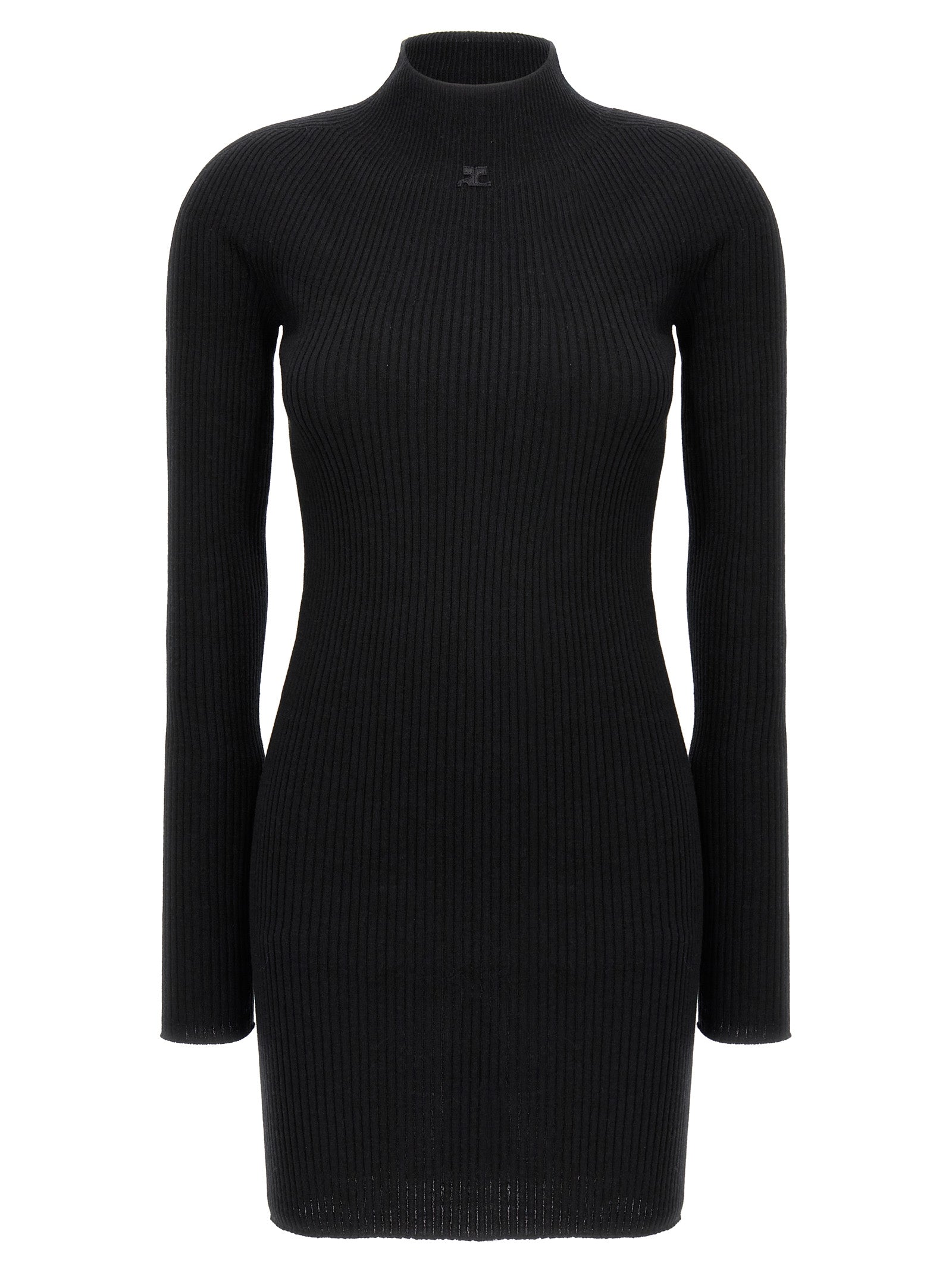 Courrèges Black Cotton Short Dress