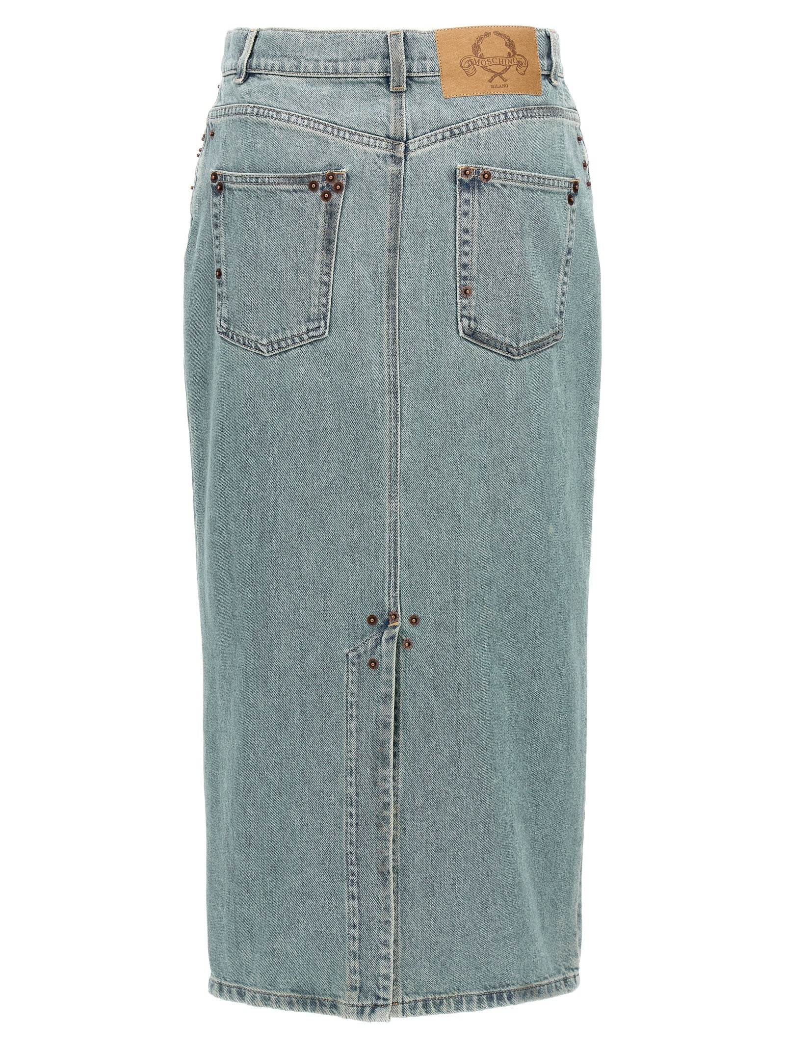 Moschino Blue Cotton Midi Skirt