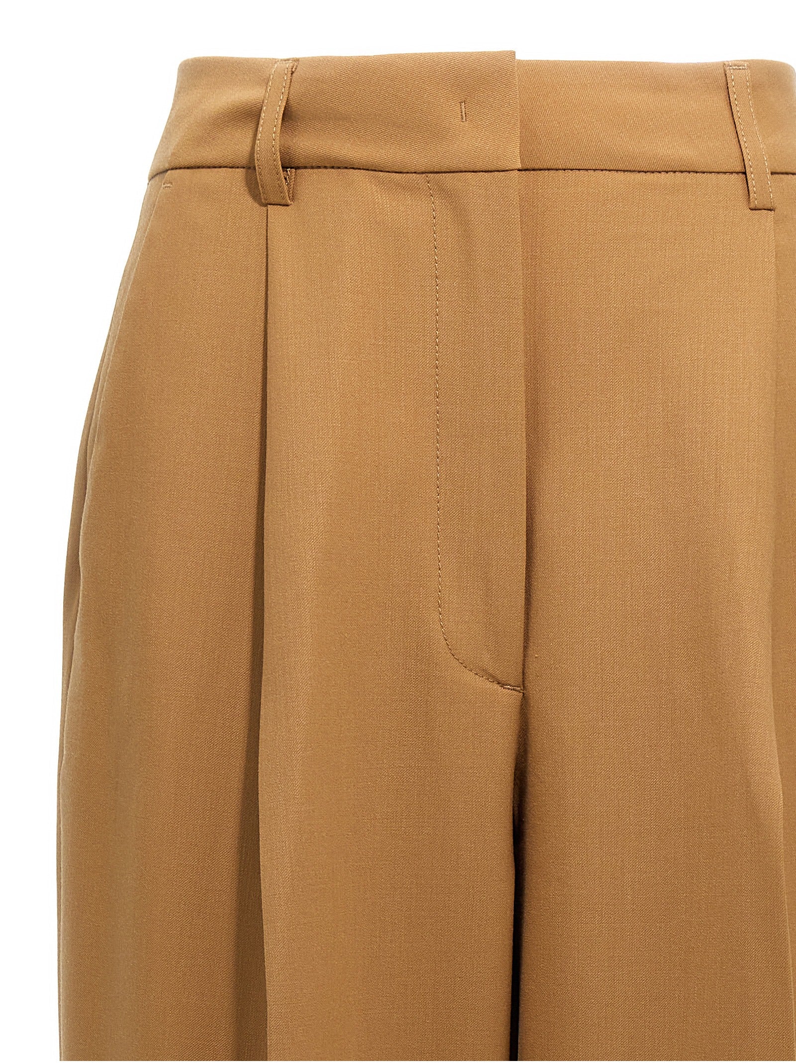 THELATEST Brown Polyester Pants
