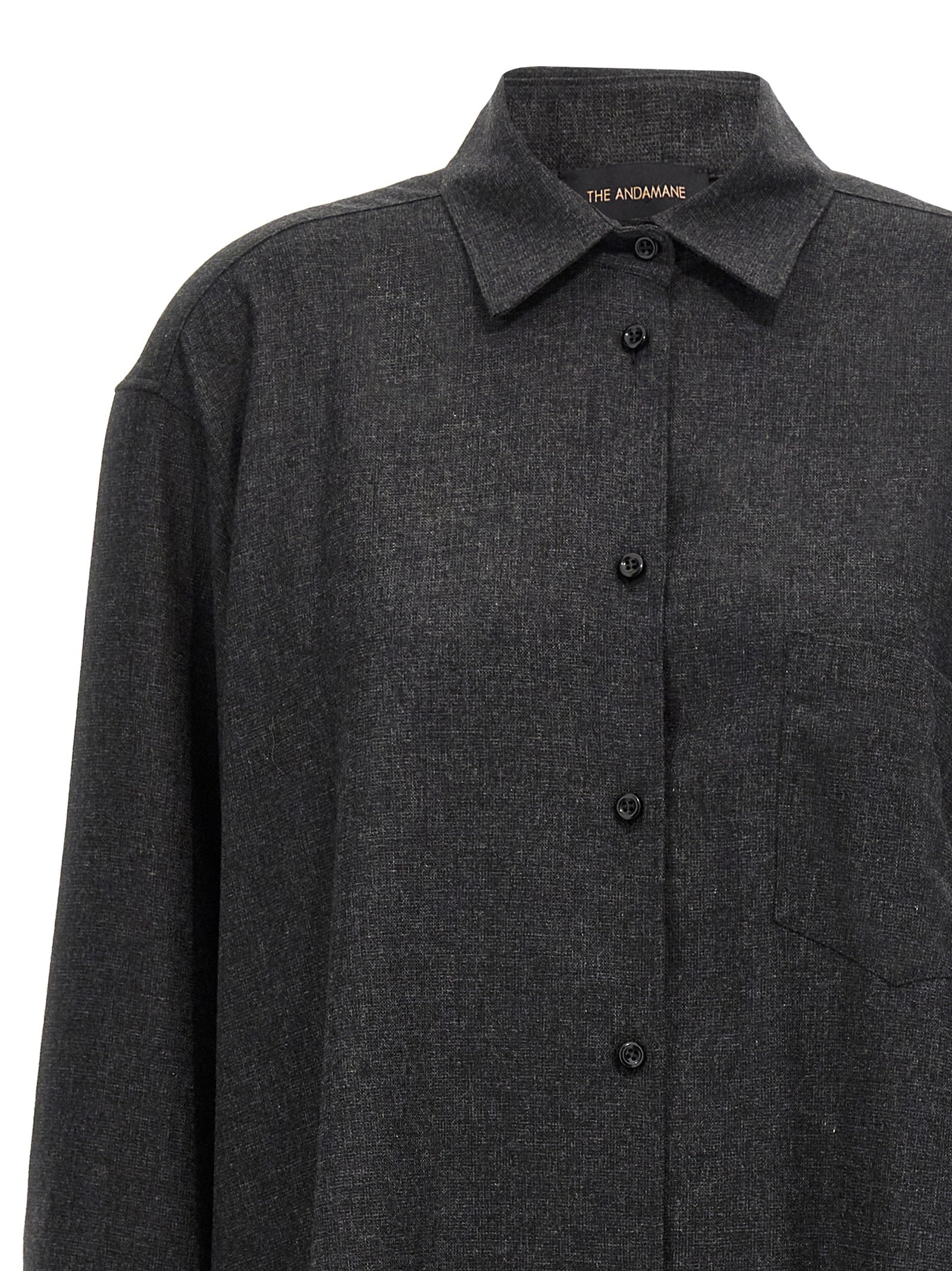 The Andamane Gray Wool Blouse