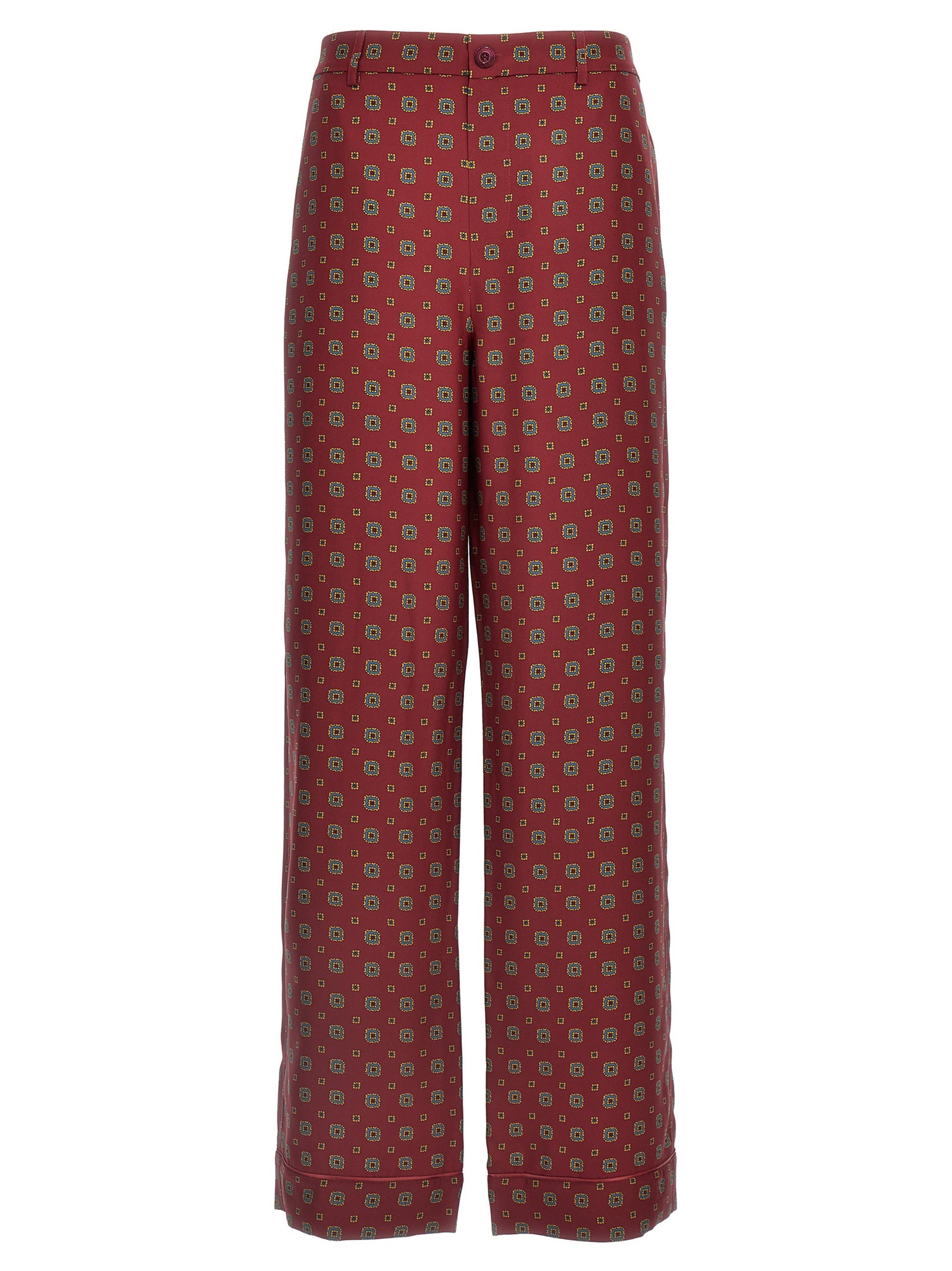 Moschino Bordeaux Silk Casual Pants
