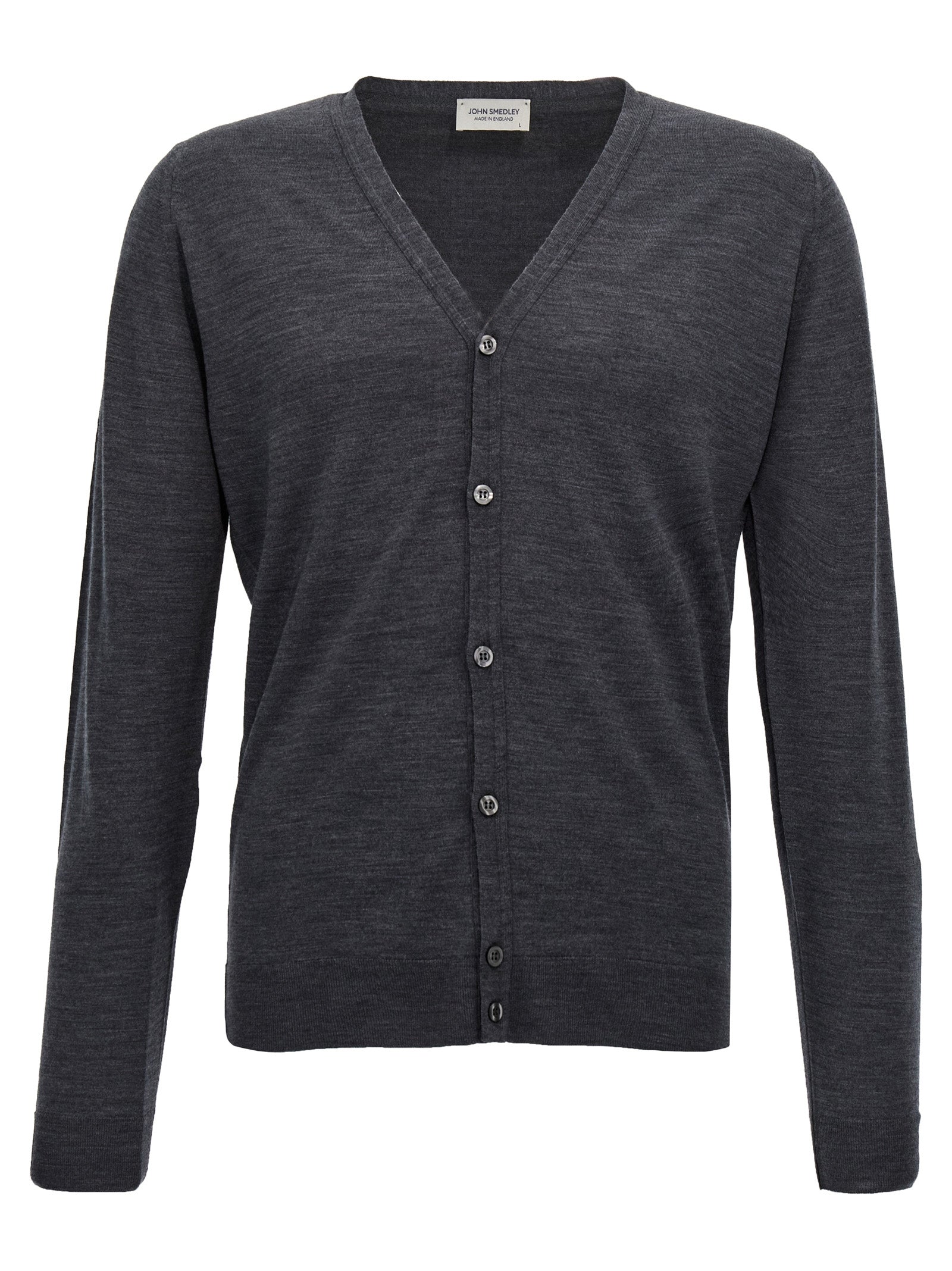JOHN SMEDLEY Gray Wool Cardigan