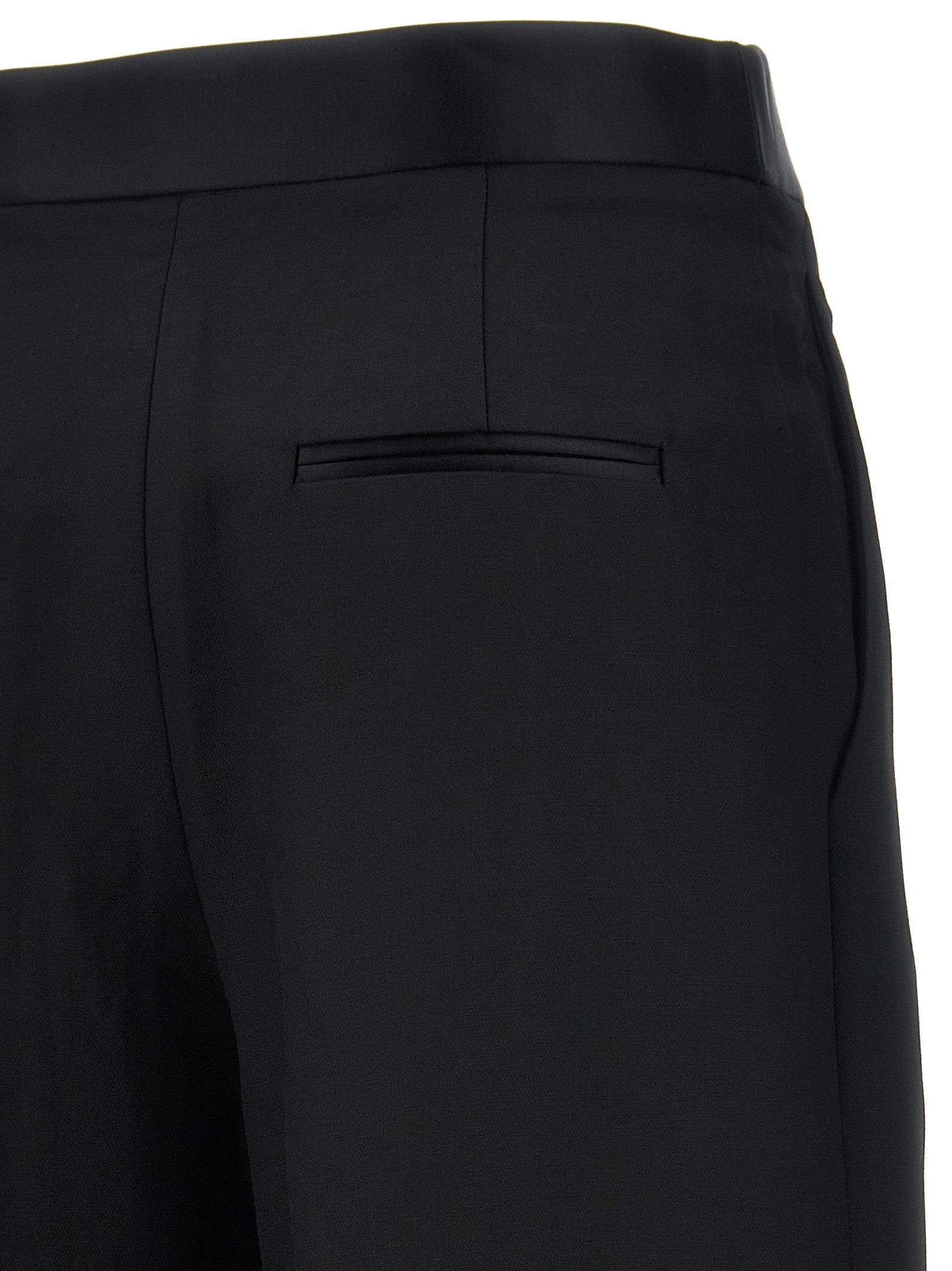 Khaite Black Viscose Casual Pants