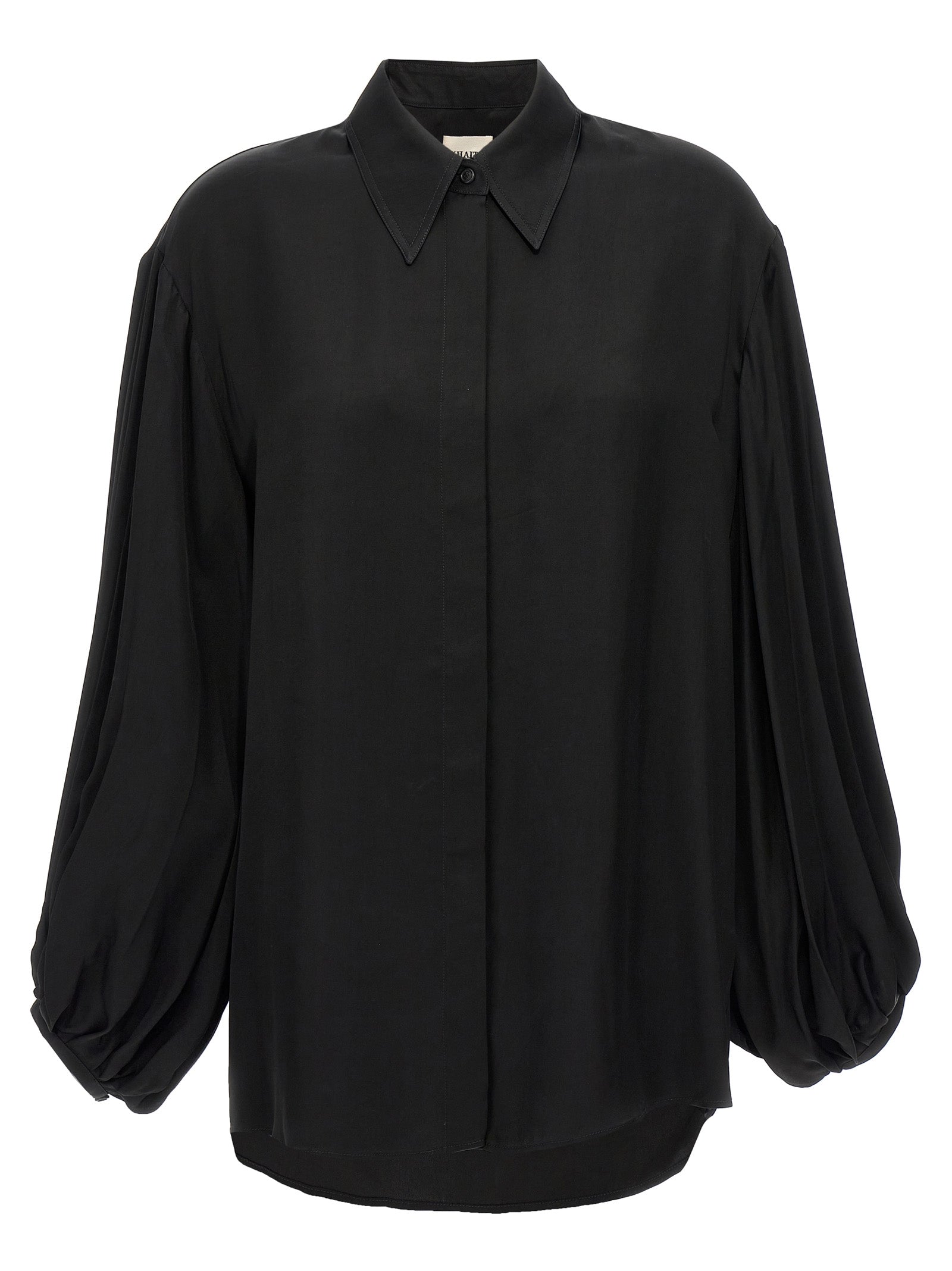 Khaite Black Cupro Blouse