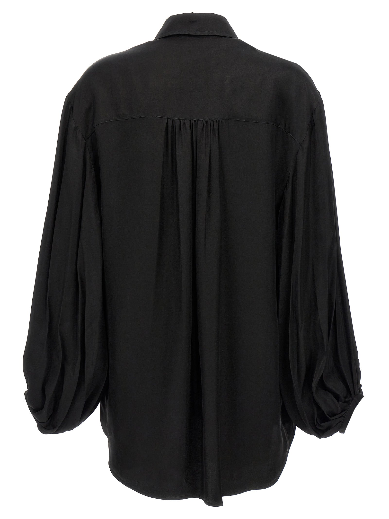 Khaite Black Cupro Blouse