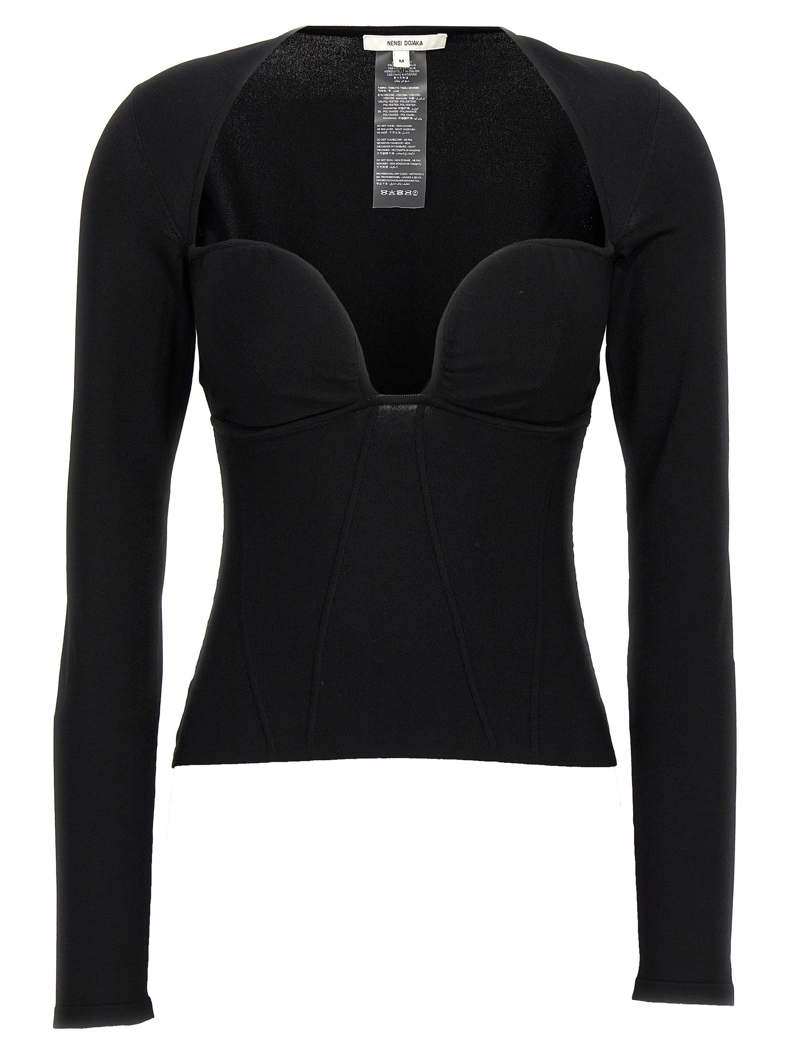 Nensi Dojaka Black Viscose Tank Tops