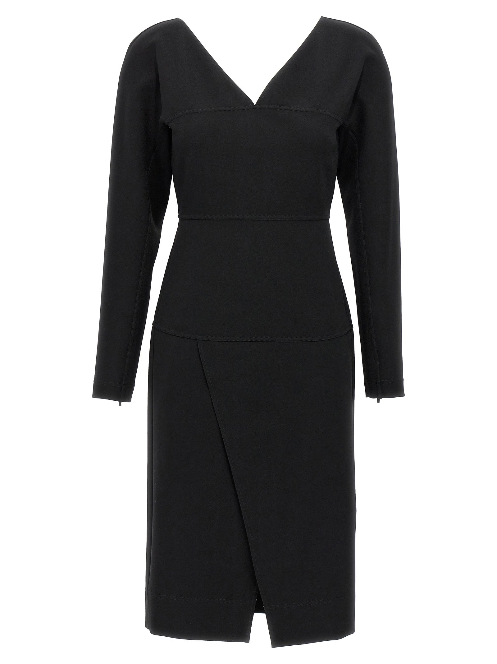 Fendi Black Viscose Midi Dress