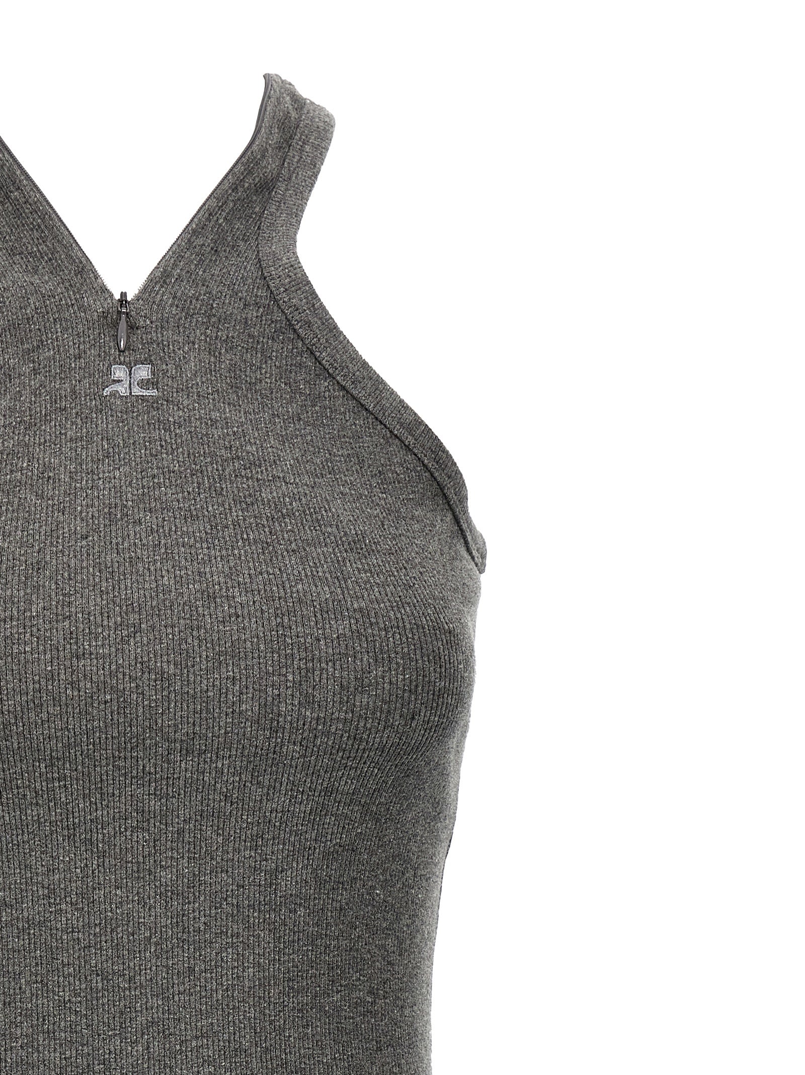 Courrèges Gray Cotton Short Dress