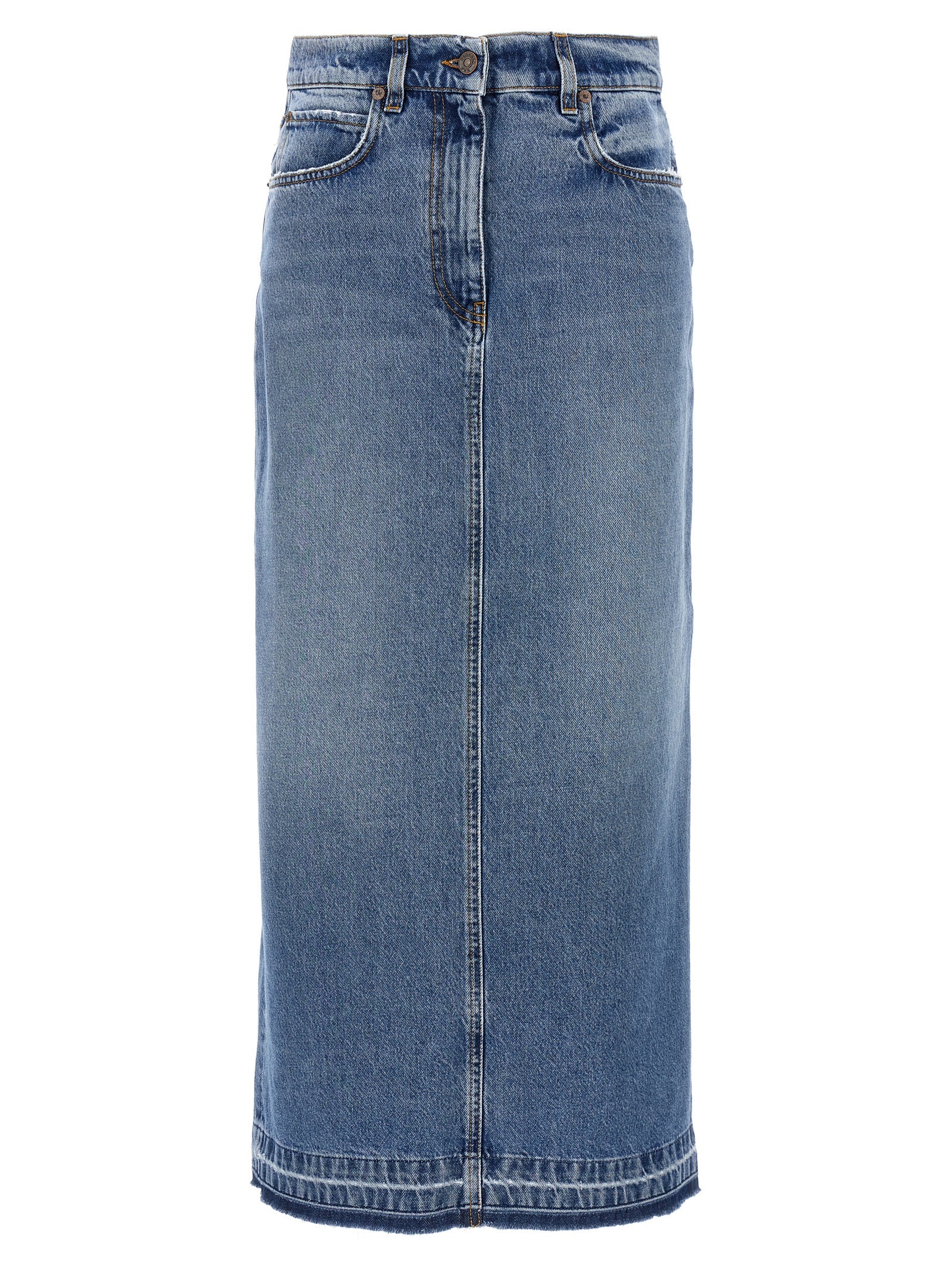 Fortela Blue Cotton Mini Skirt