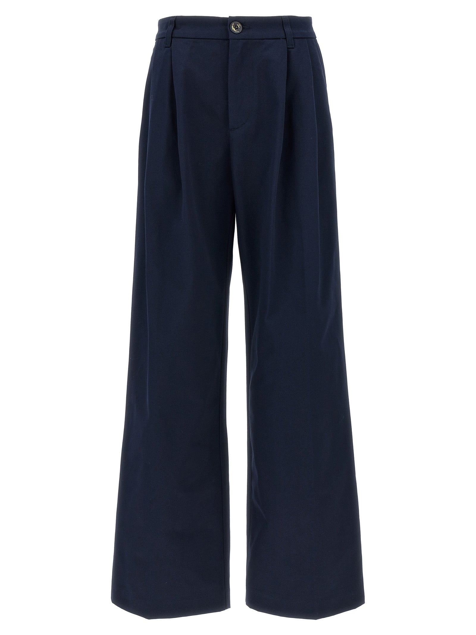 Fortela Blue Cotton Casual Pants