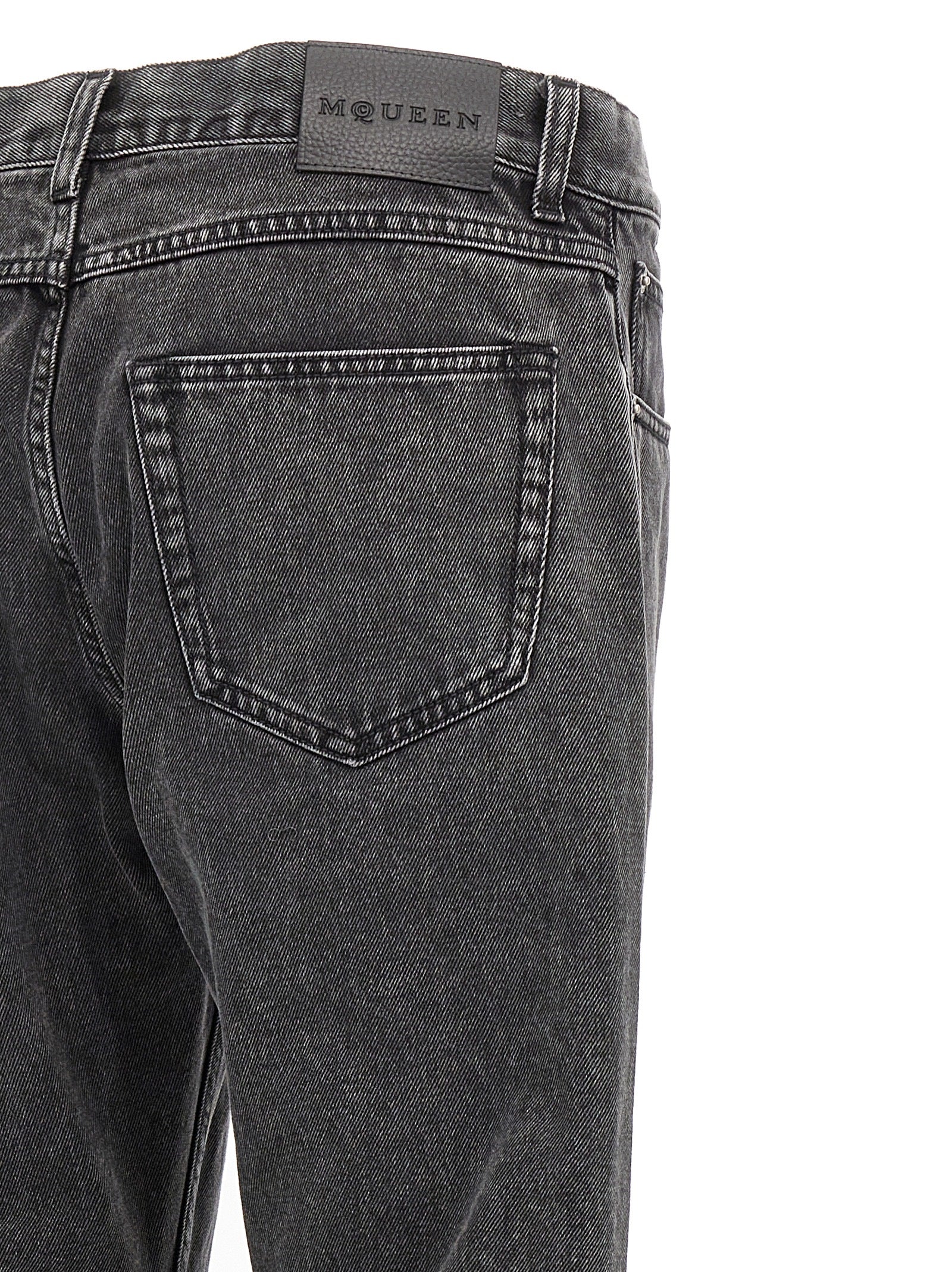Alexander McQueen Black Cotton Straight-Leg Jeans