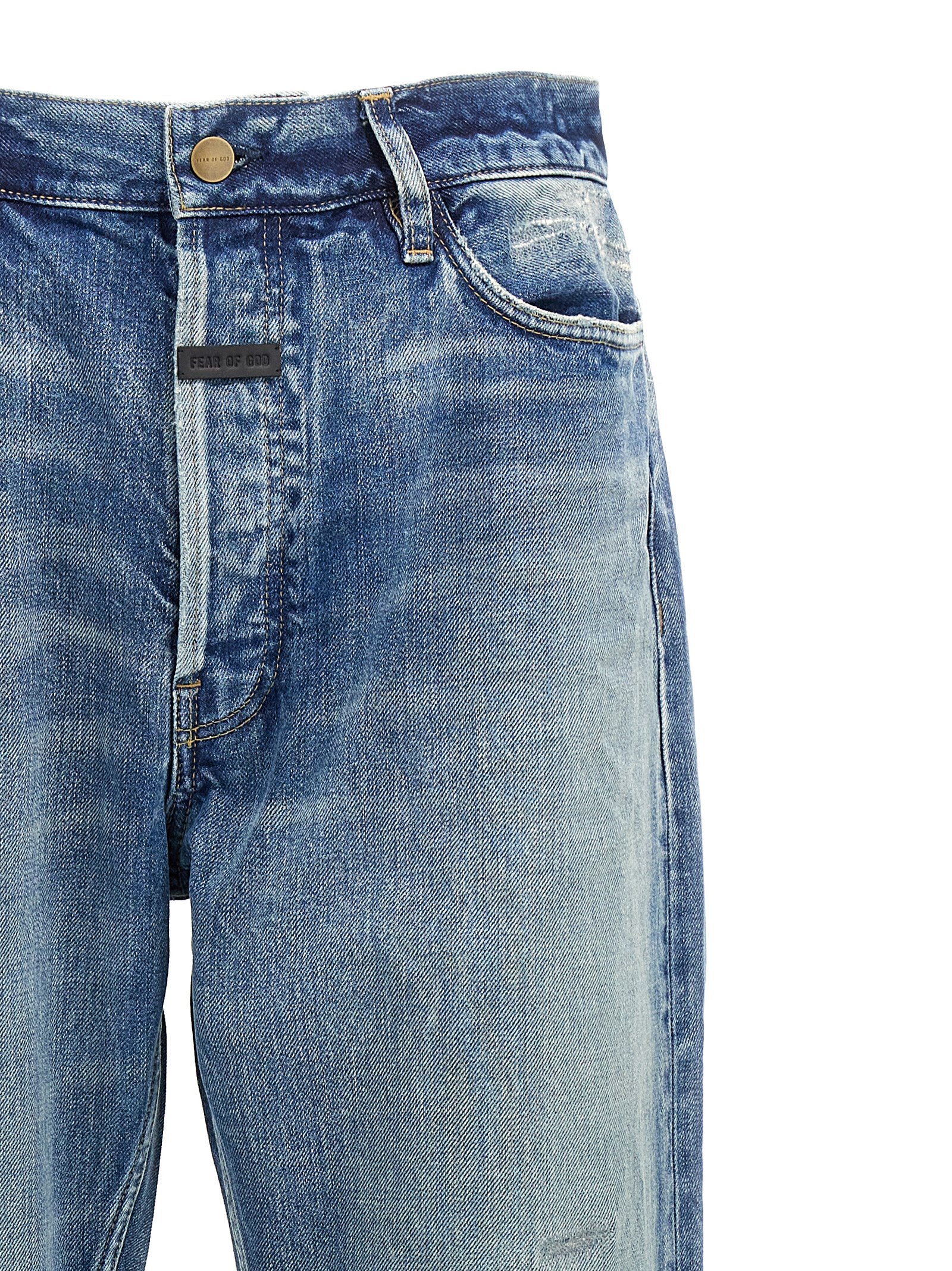 Fear Of God Blue Cotton Straight-Leg Jeans