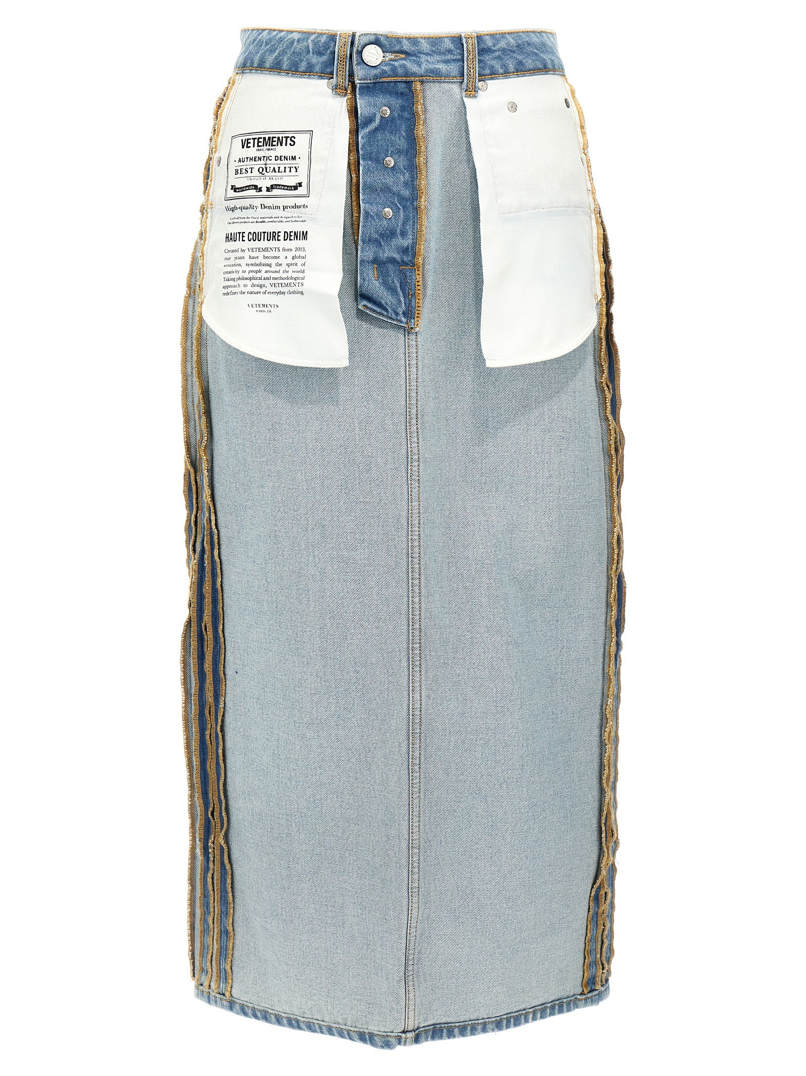 Vetements Blue Cotton Mini Skirt