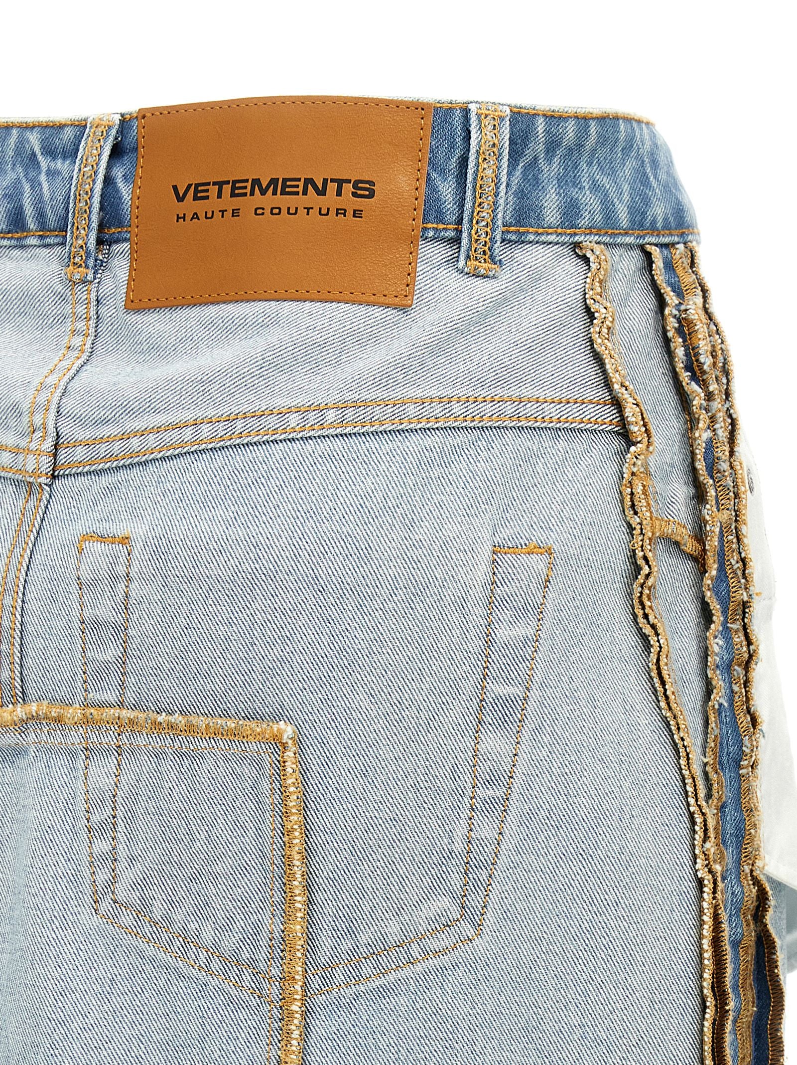 Vetements Blue Cotton Mini Skirt