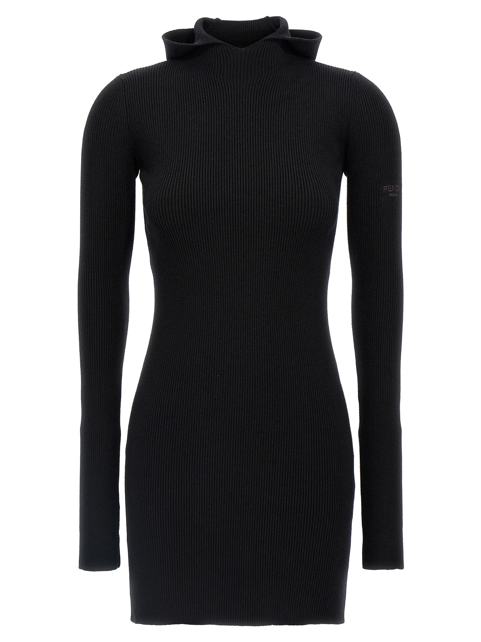 Fendi Black Wool Short Dress