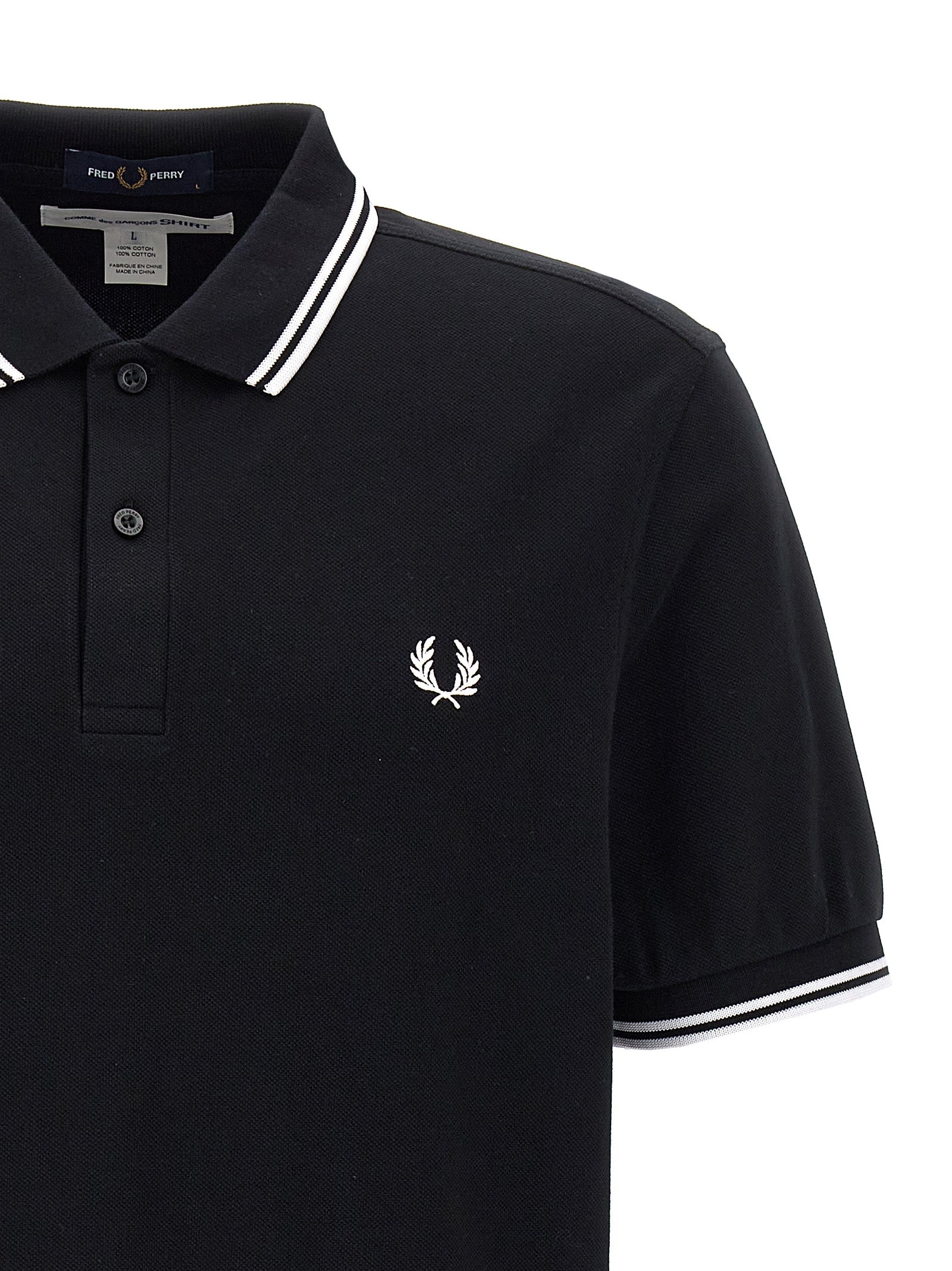 Comme Des Garçons Bicolor Cotton Polo Shirt