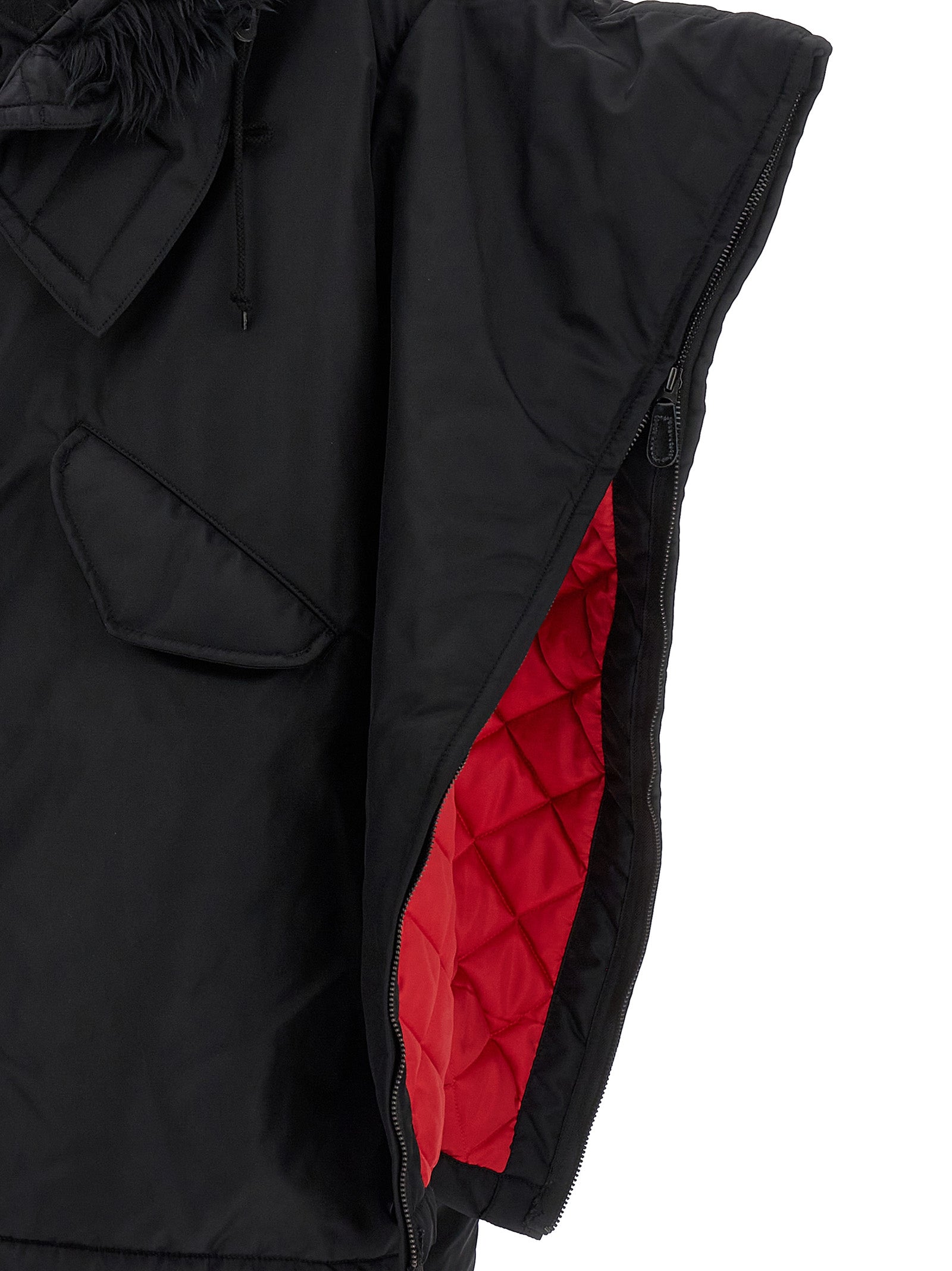 Junya Watanabe Black Nylon Full-Length Jacket