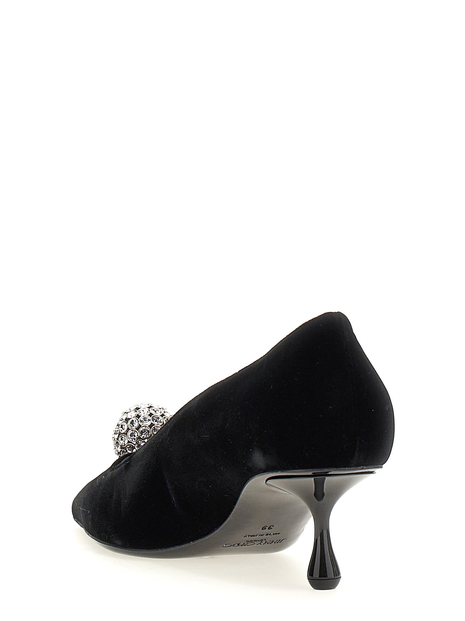Jimmy Choo Black Textile Mid Heel Pumps