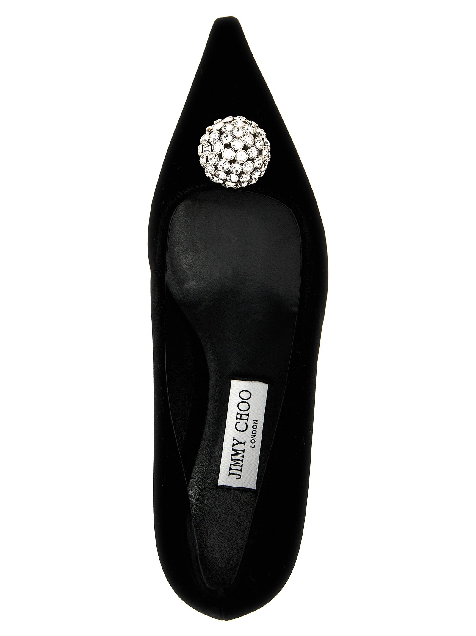 Jimmy Choo Black Textile Mid Heel Pumps