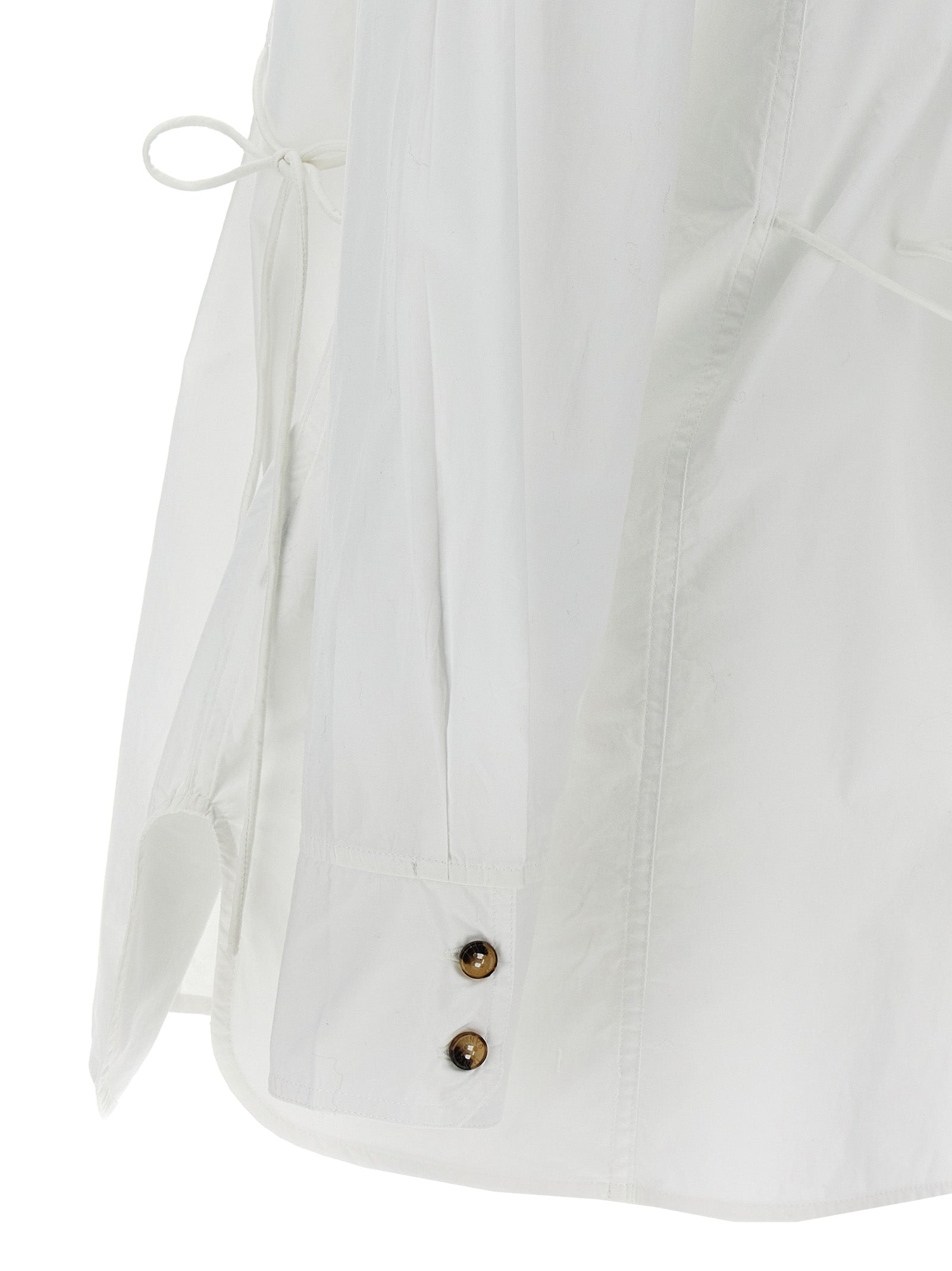 Ganni White Cotton Blouse
