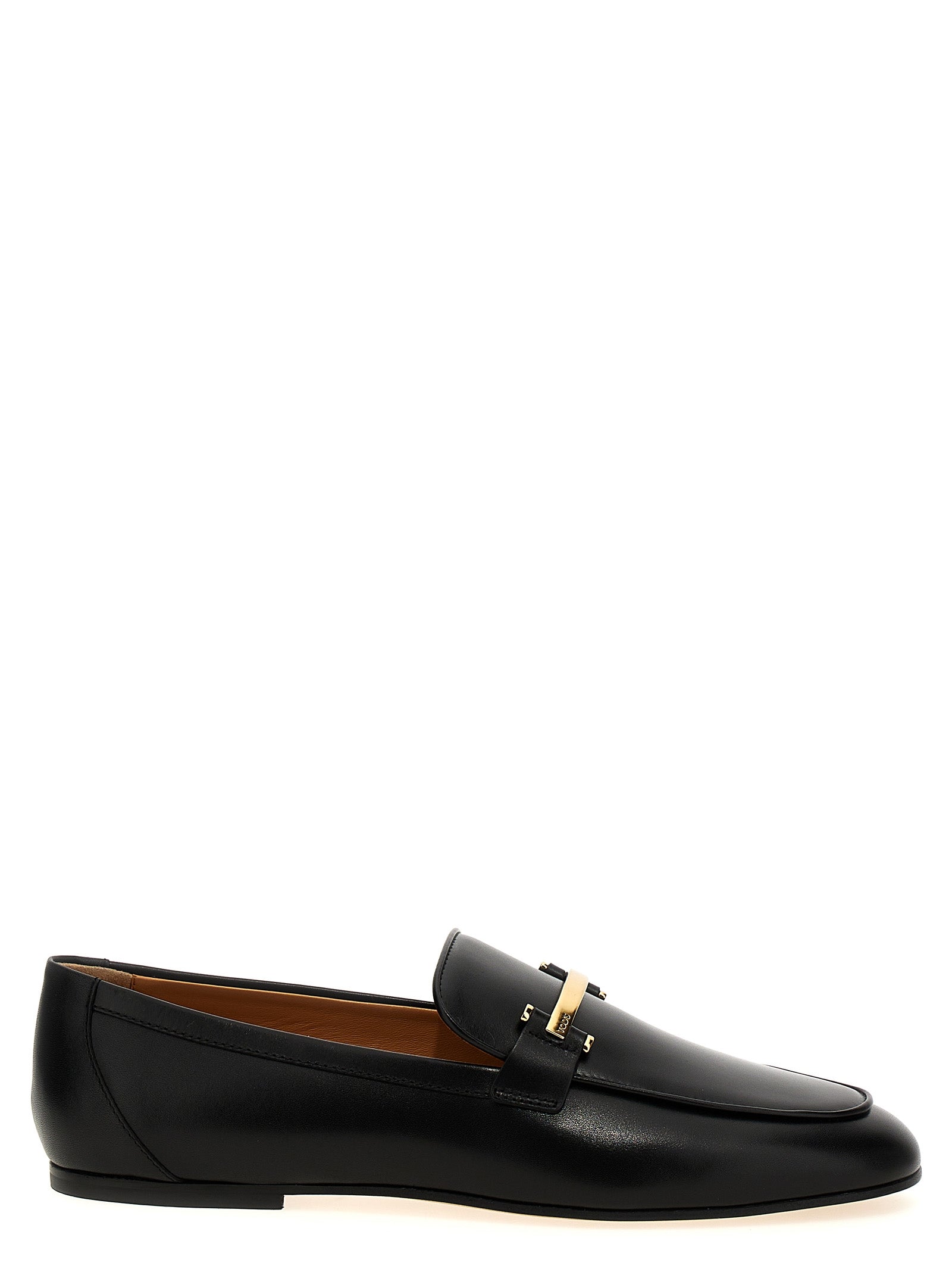 Tod's Black Calfskin Slip-On Loafers