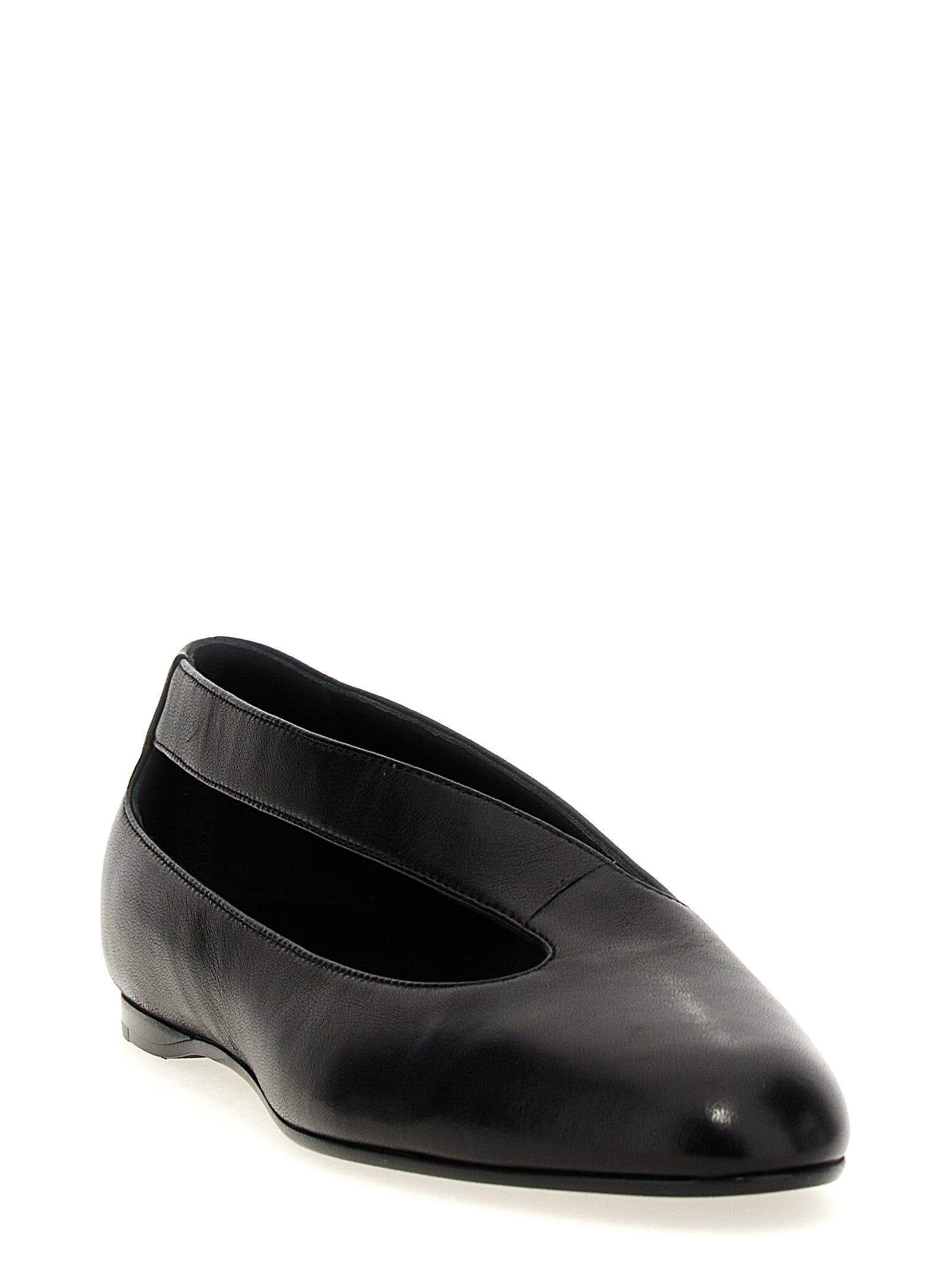 Khaite Black Lamb Leather Ballet Flats