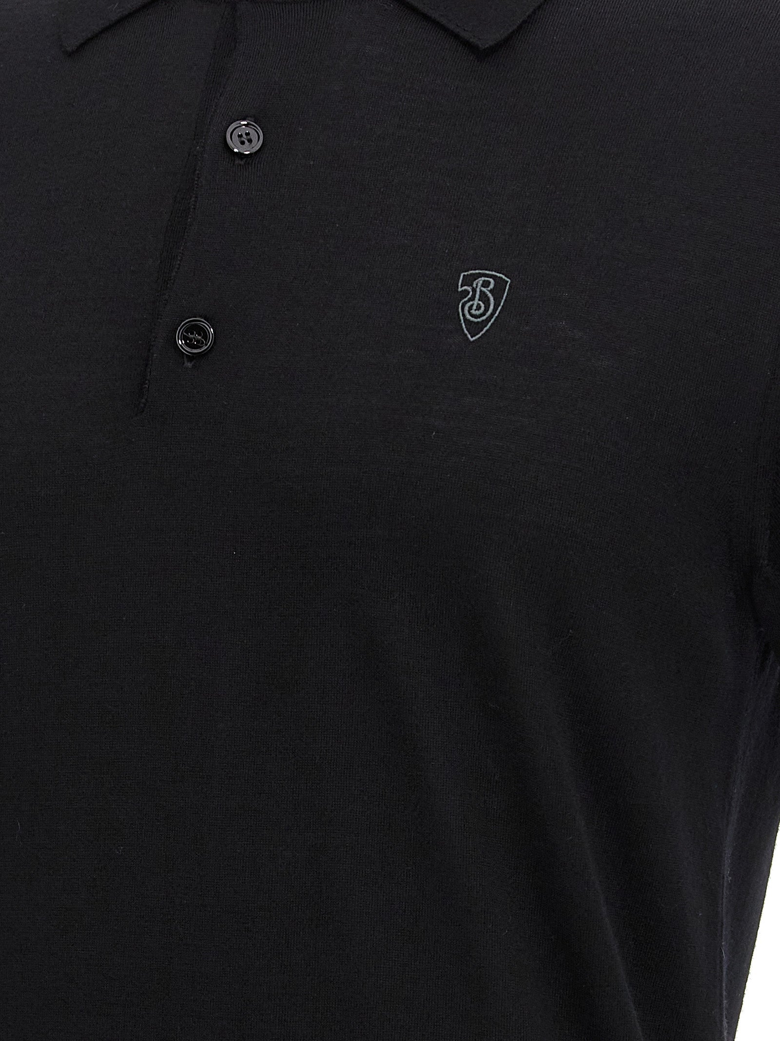 Burberry Black Wool Polo Shirt