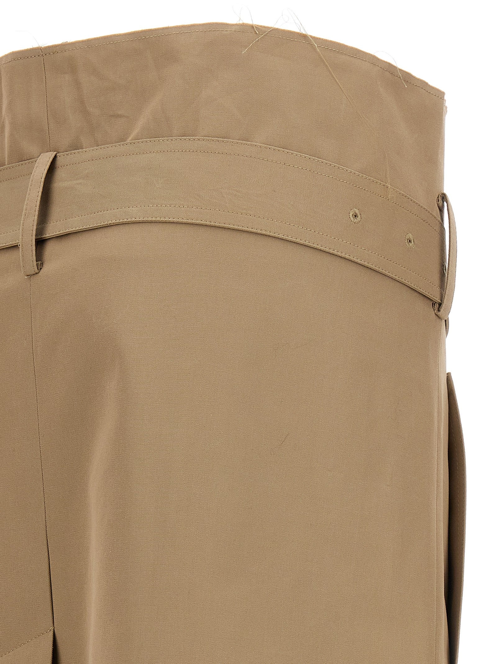 Vetements Beige Cotton Midi Skirt