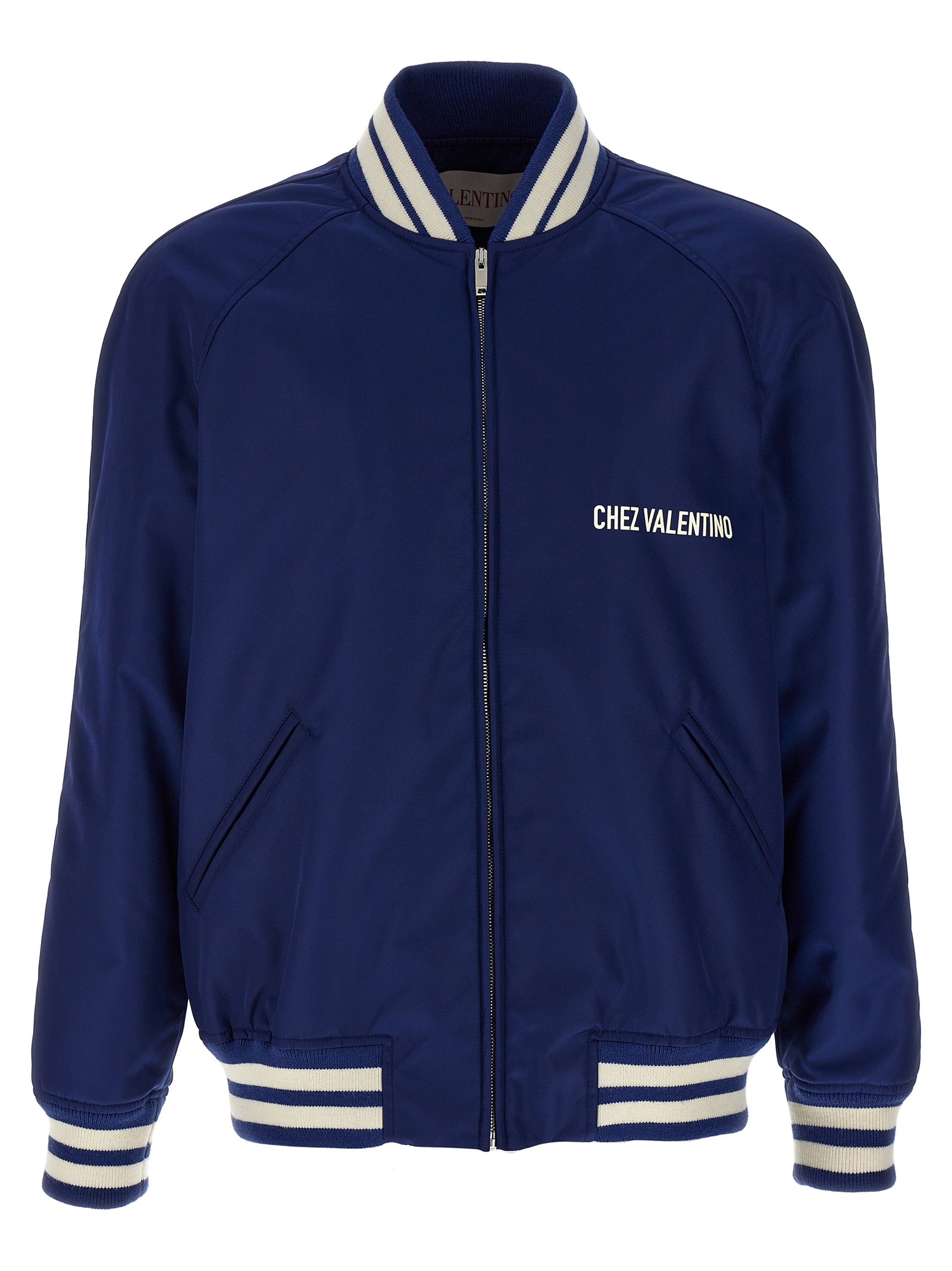 Valentino Garavani Blue Polyamide Bomber