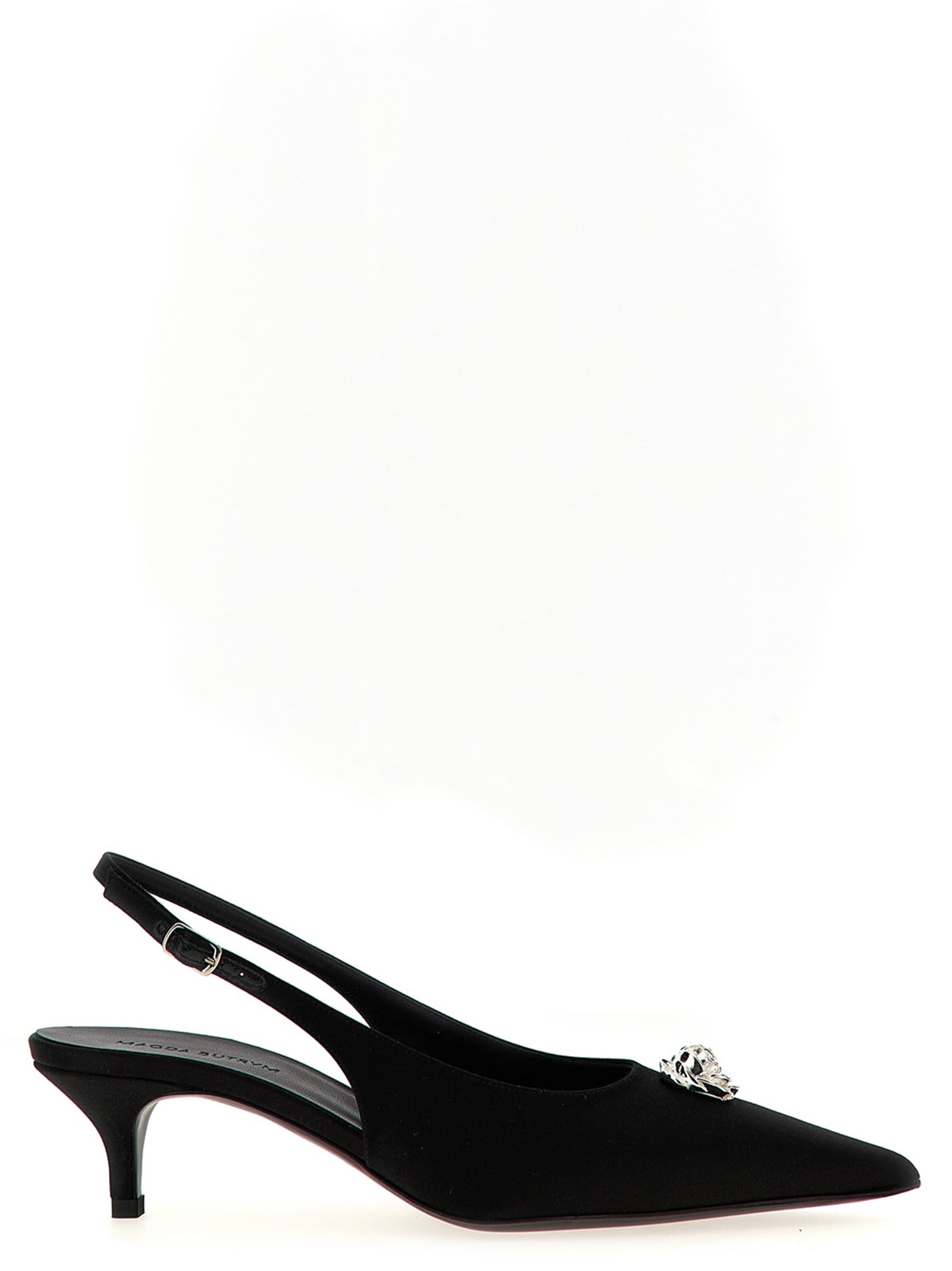 Magda Butrym Black Silk Mid Heel Pumps