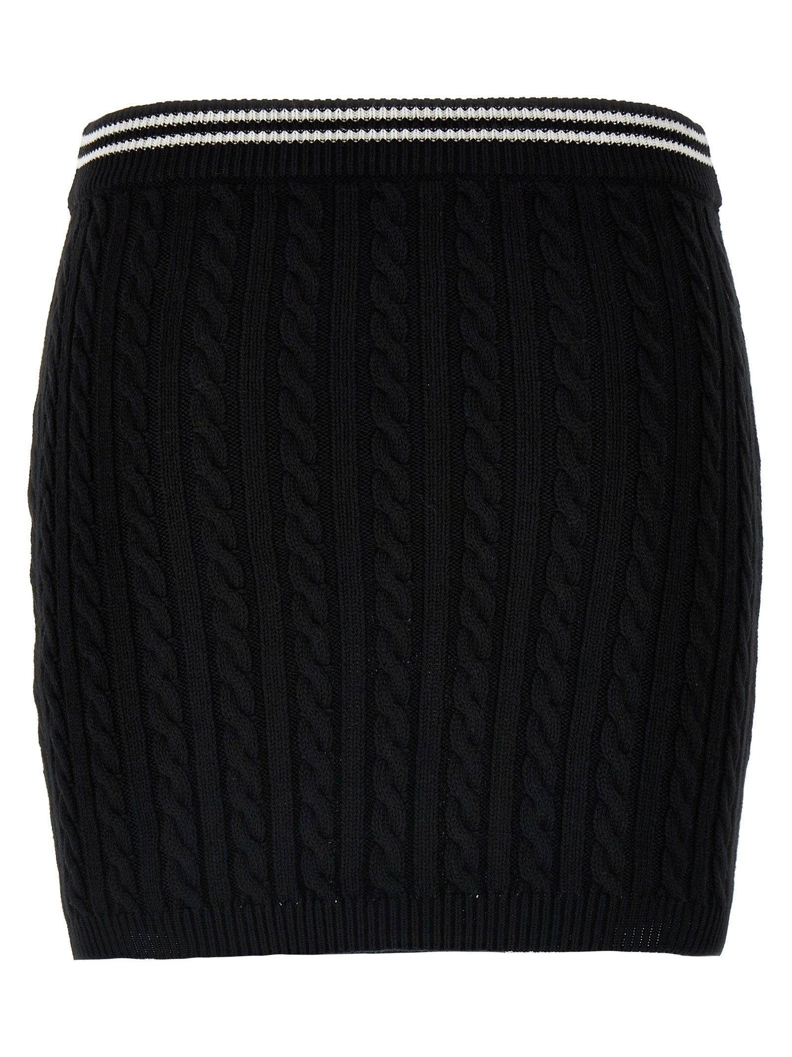 Alessandra Rich Bicolor Cotton Long Skirt