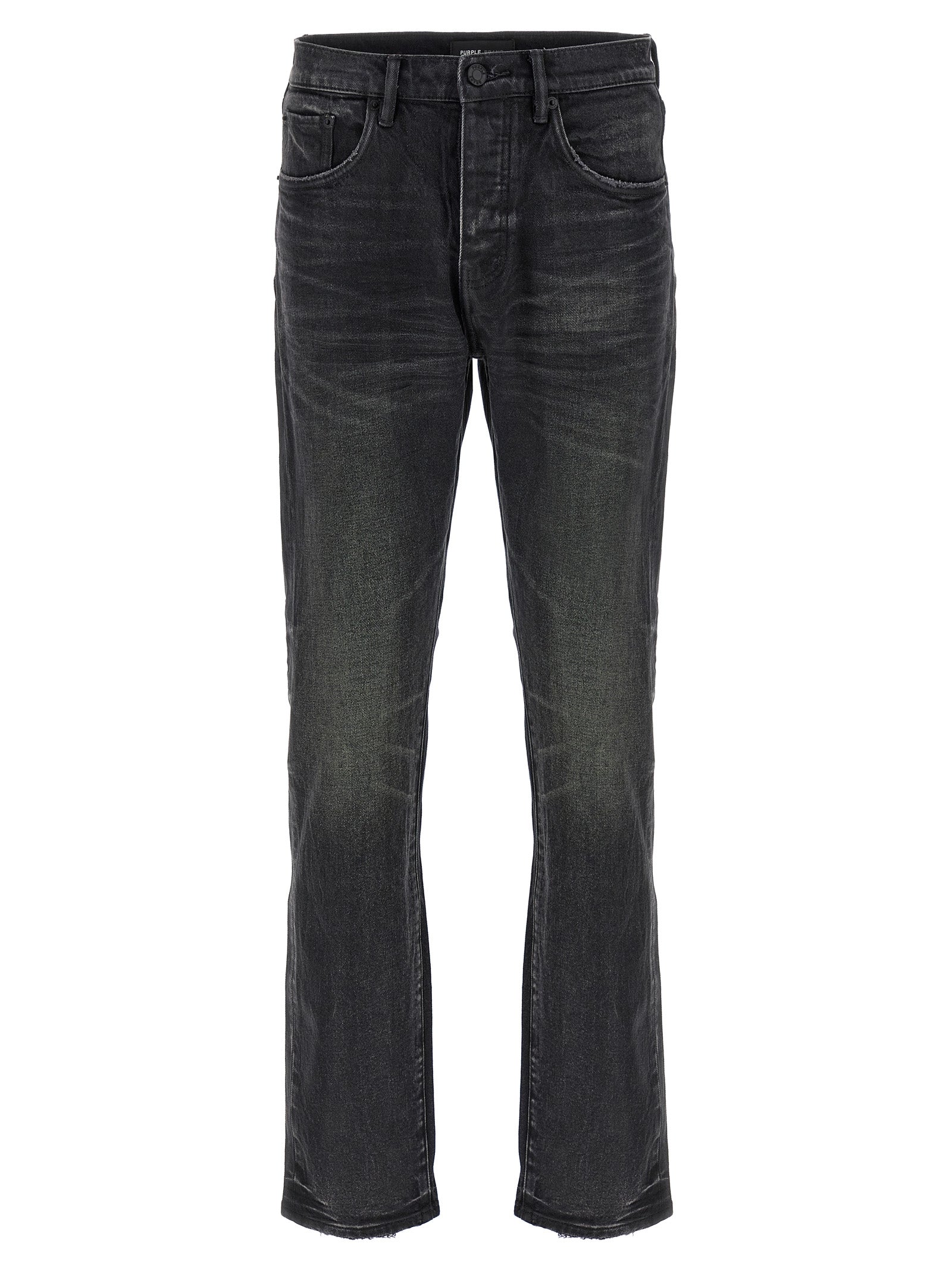 PURPLE Black Cotton Straight-Leg Jeans