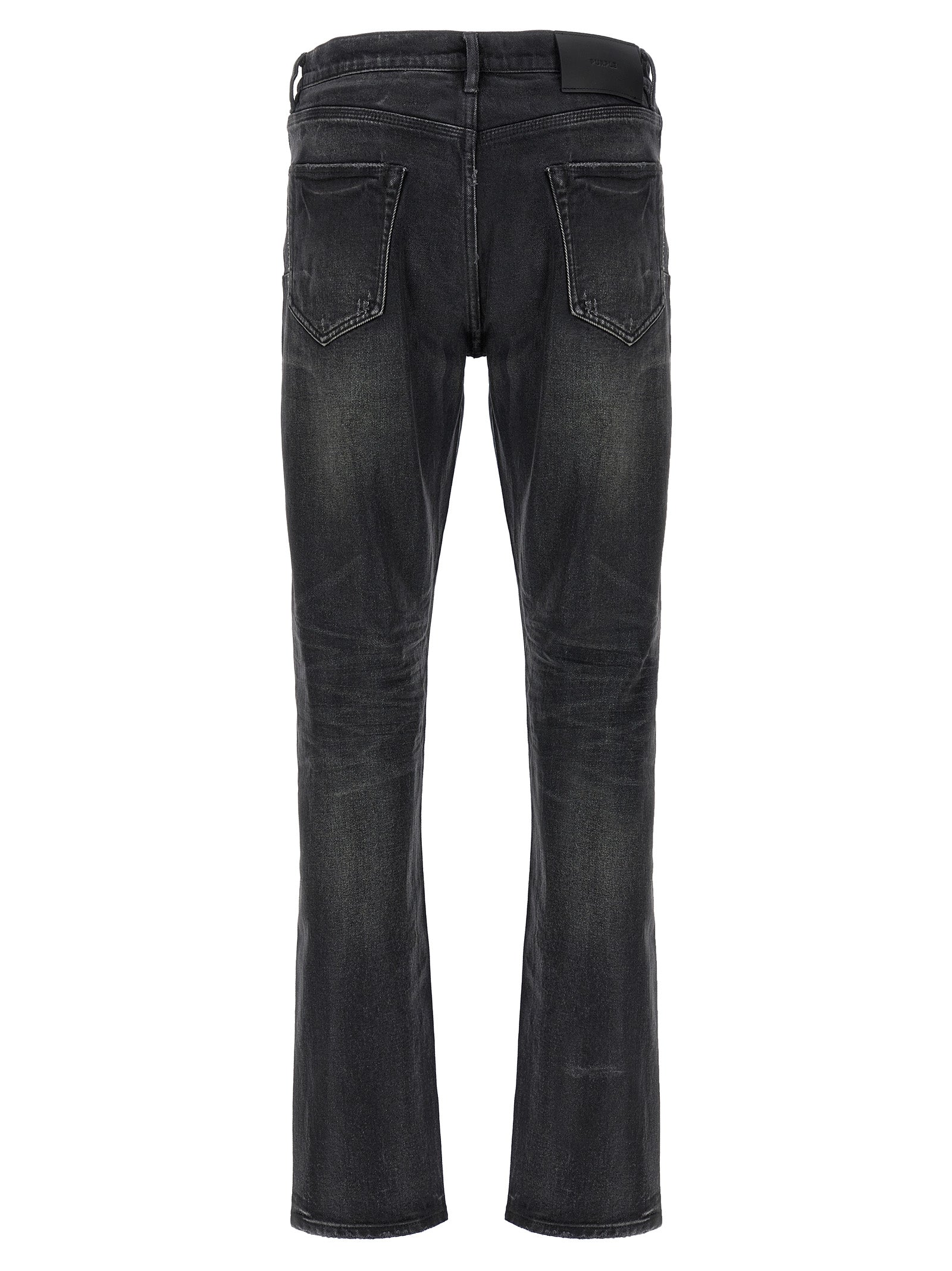 PURPLE Black Cotton Straight-Leg Jeans