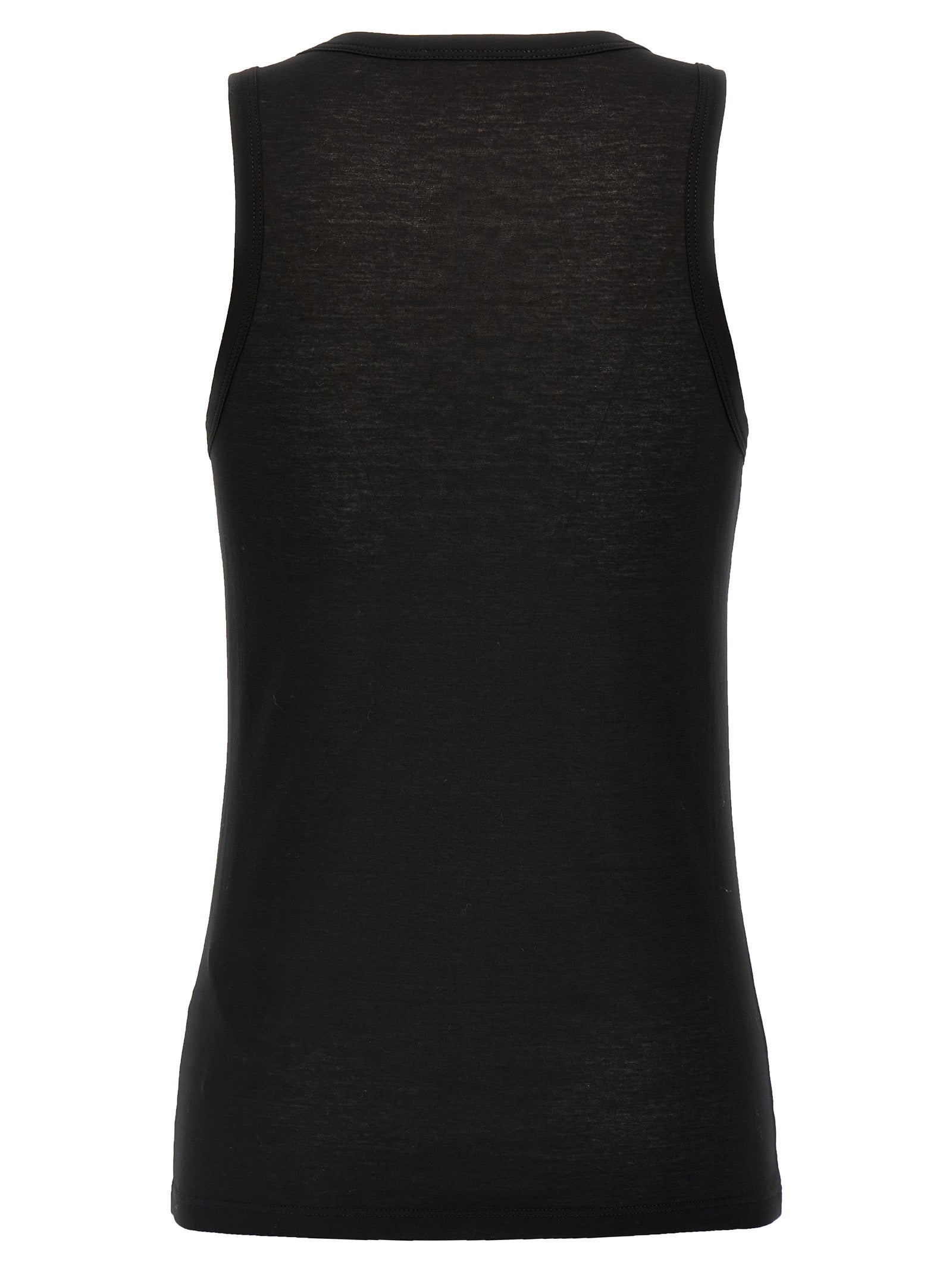 Jil Sander Black Cotton Sleeveles T-Shirt