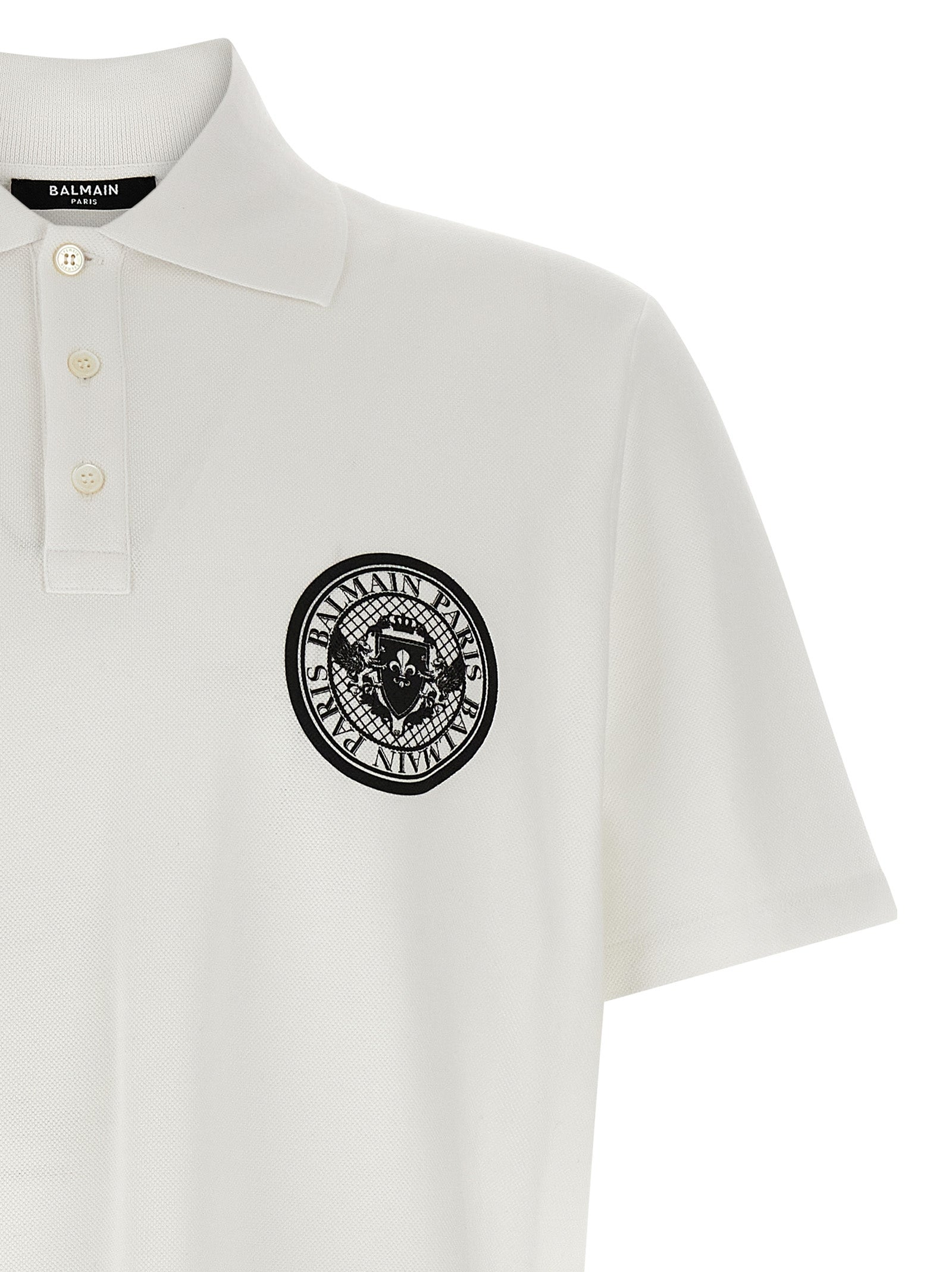 Balmain Bicolor Cotton Polo Shirt