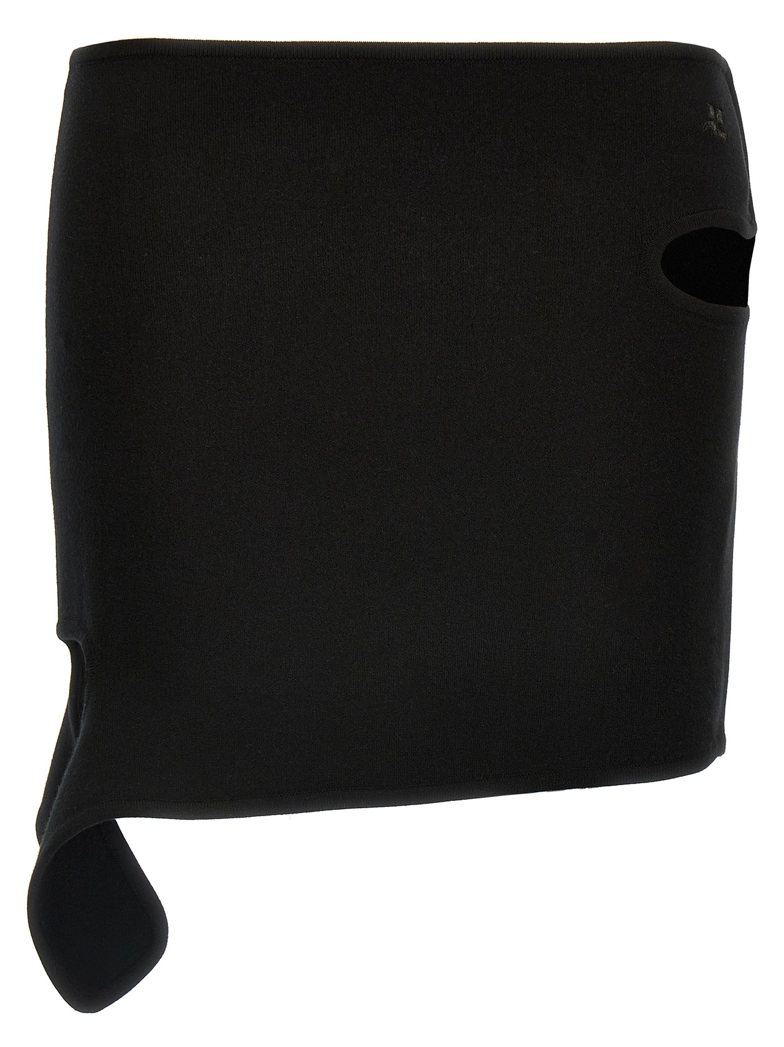Courrèges Black Viscose Long Skirt