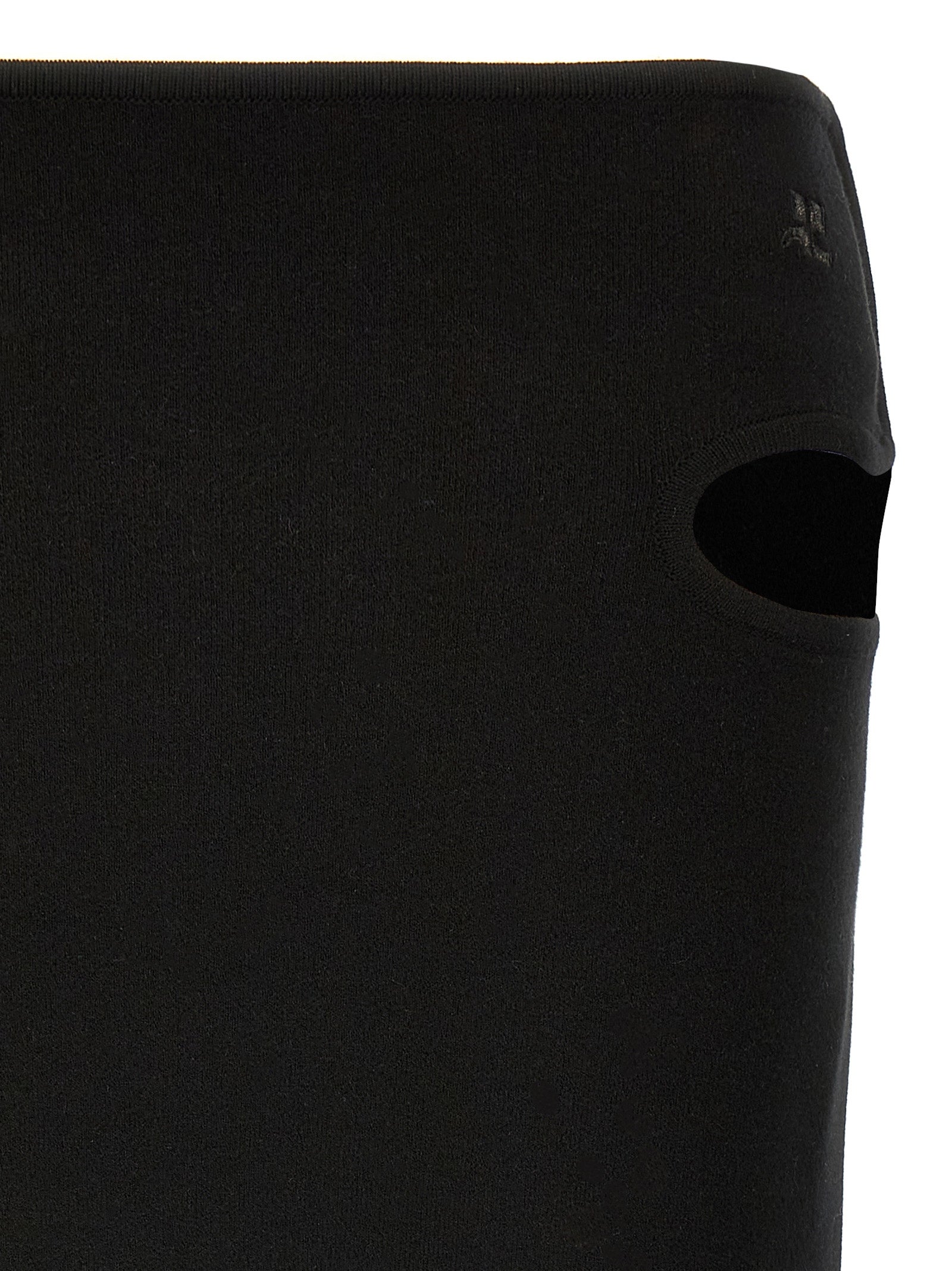 Courrèges Black Viscose Long Skirt