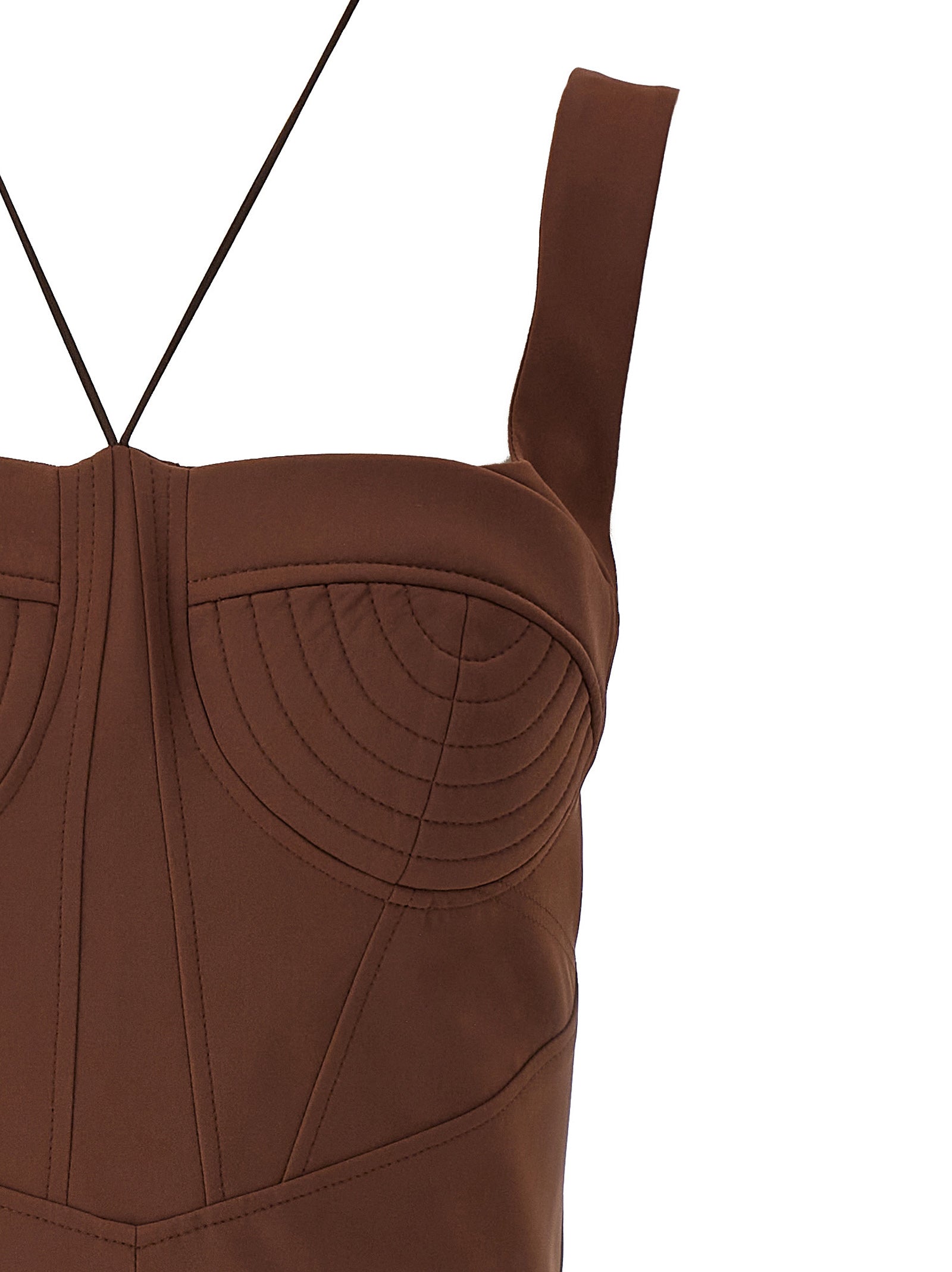 Nensi Dojaka Brown Polyamide Short Dress