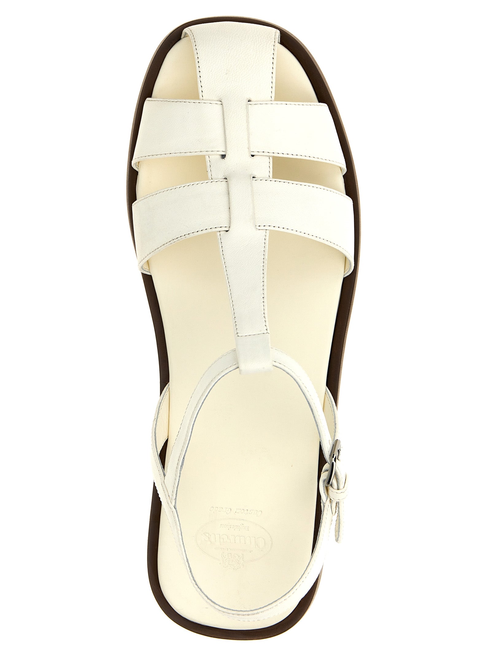 Church's White Lamb Leather Flat Sandals