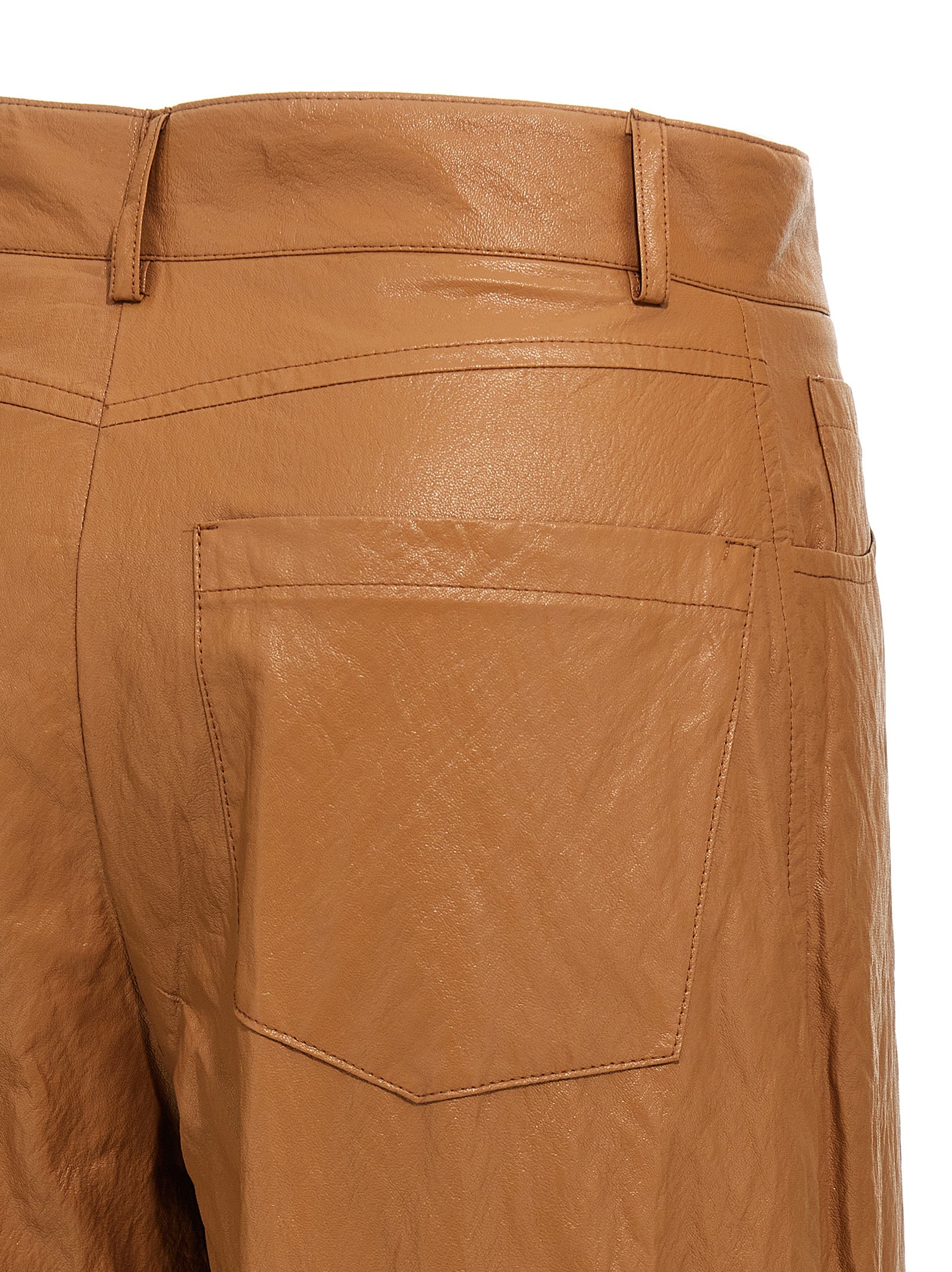 NUDE Brown Viscose Casual Pants