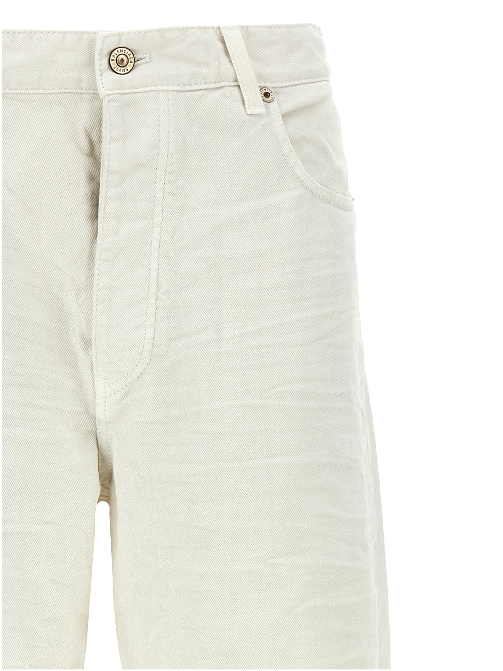 Balenciaga White Cotton Jeans Denim