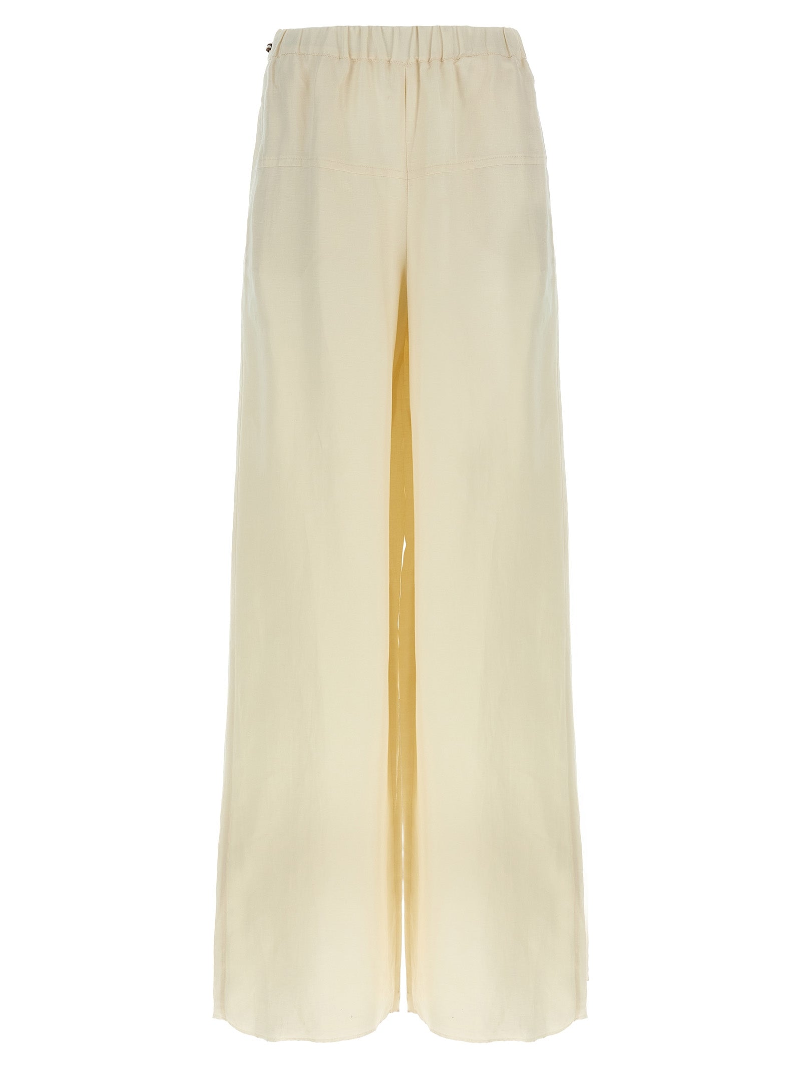 Max Mara White Flax Casual Pants