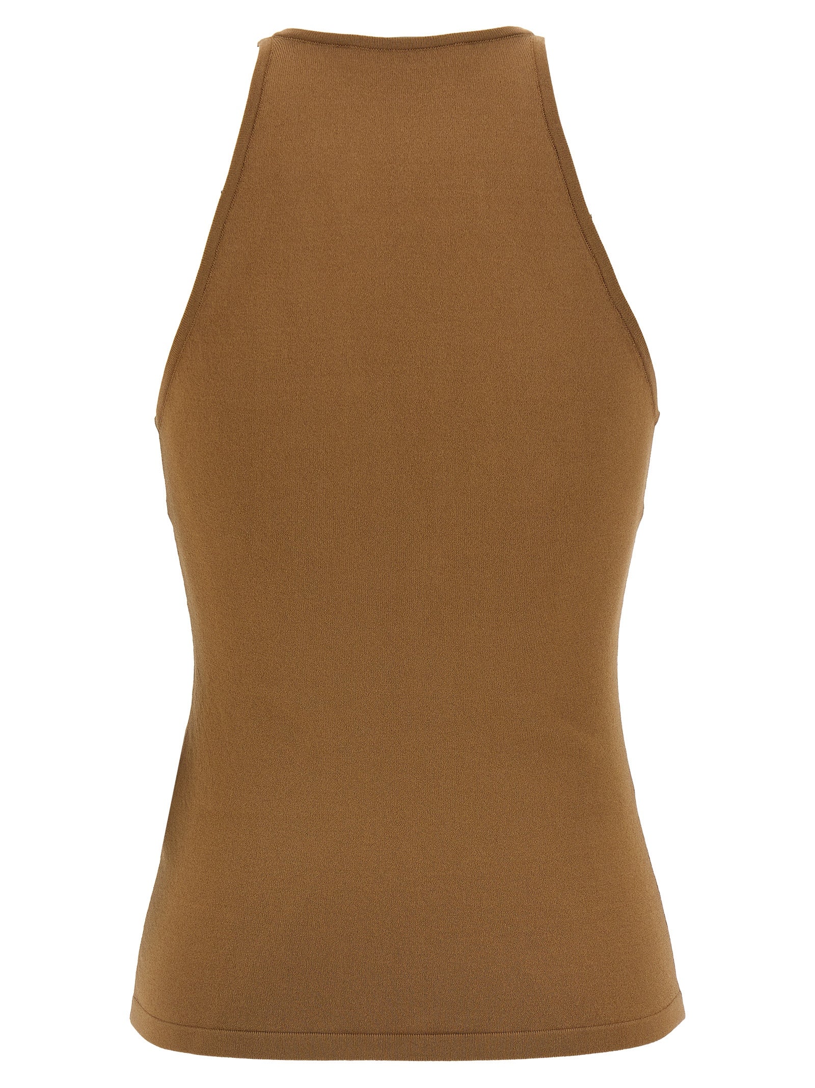 Max Mara Brown Viscose Sleeveles T-Shirt