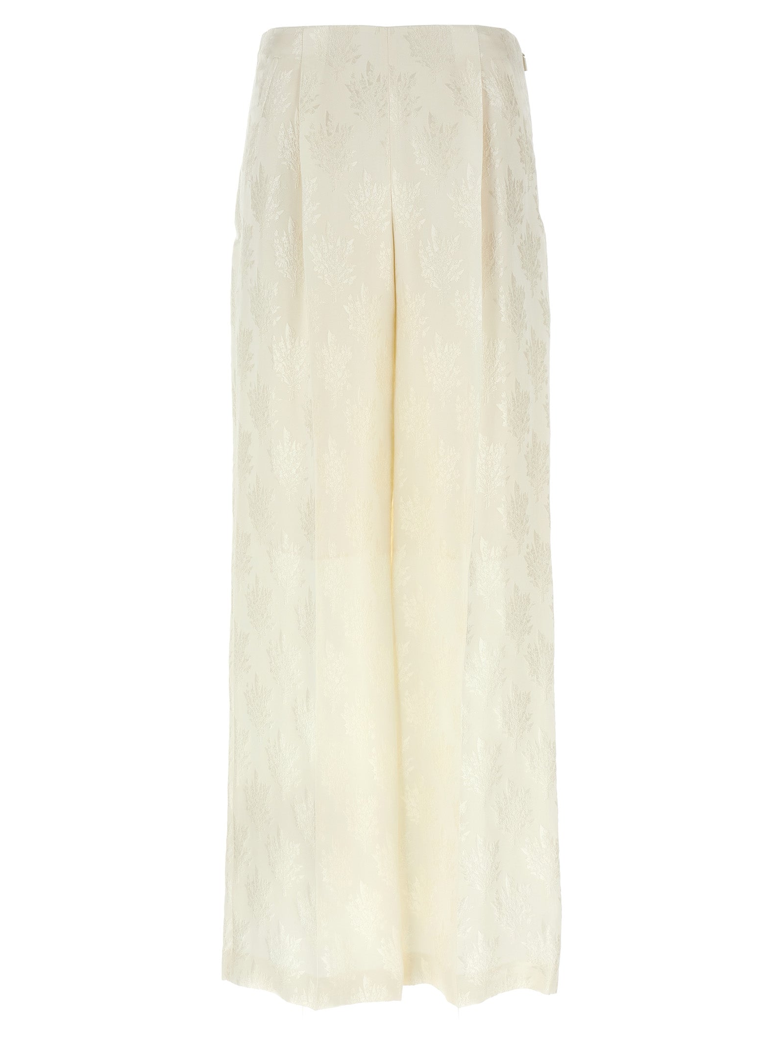 Fendi White Silk Casual Pants