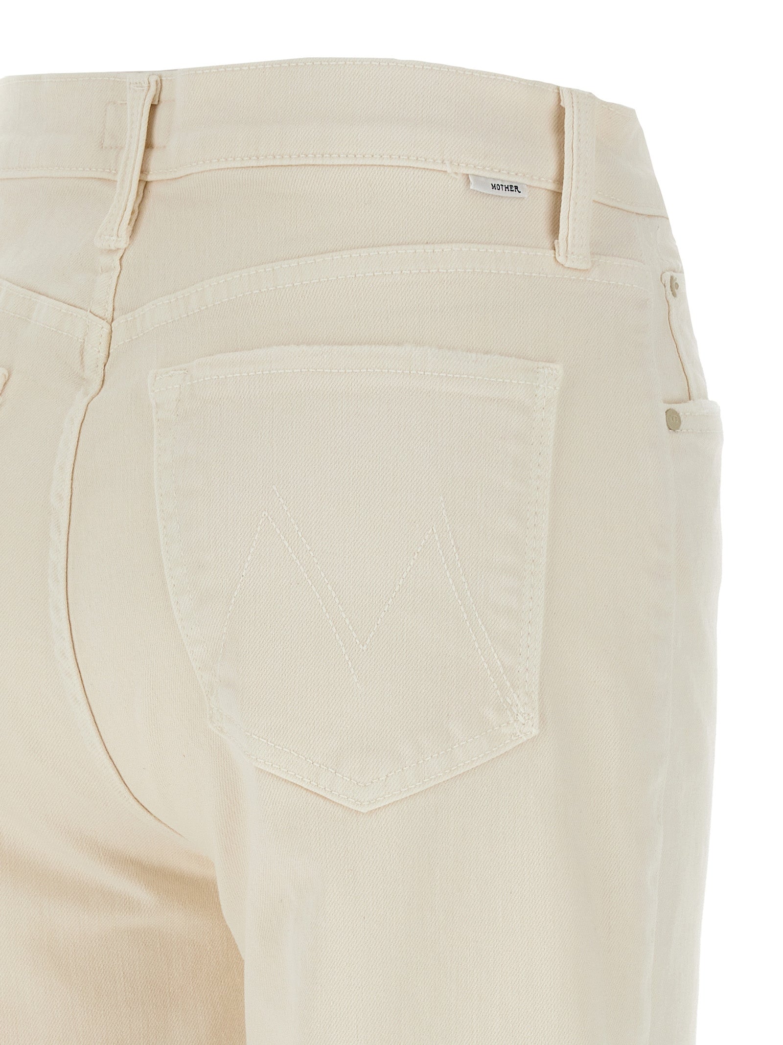 Mother Denim White Cotton High-Waisted Jean